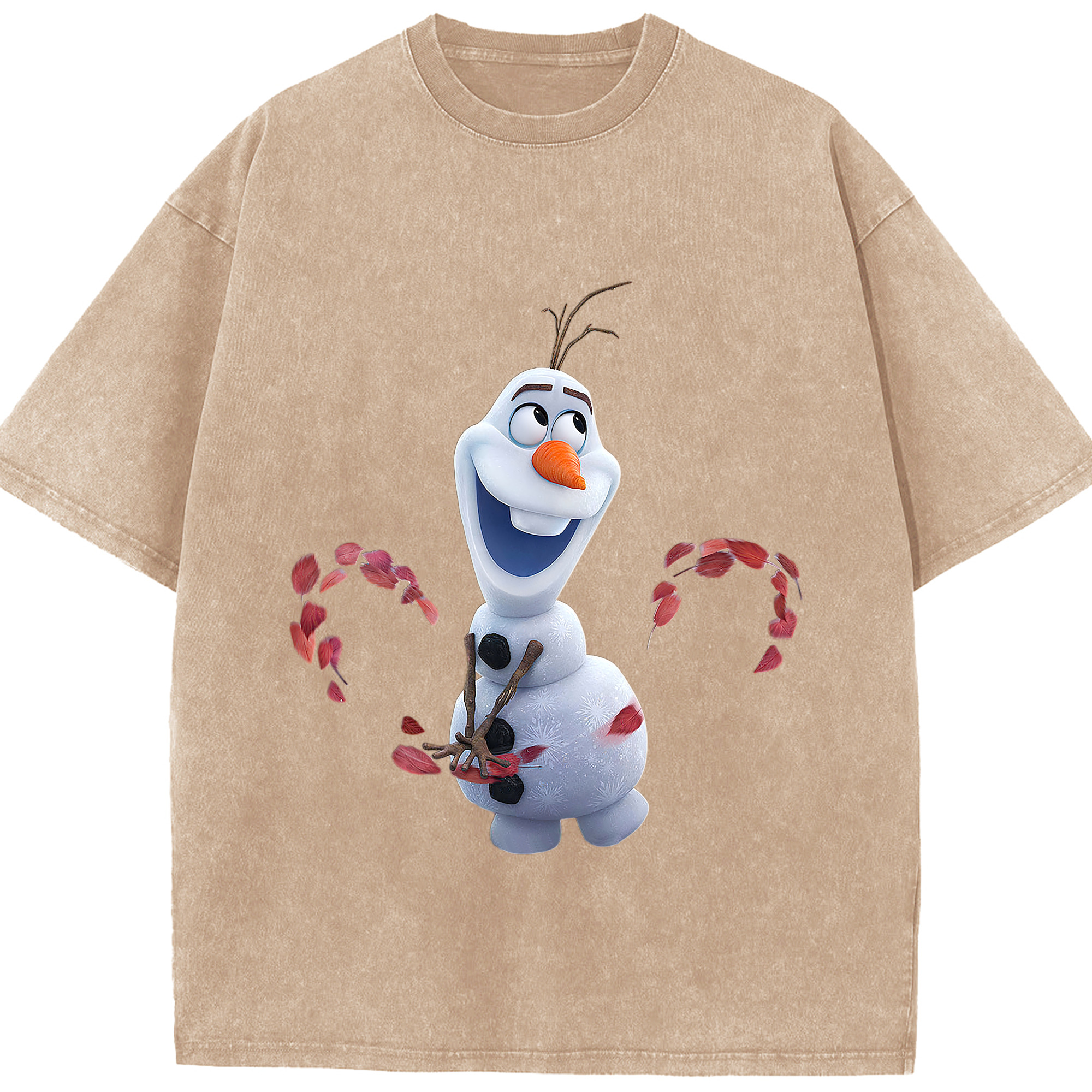 （画像用） アナと雪の女王 アンナ エルサ Frozen Anna Elsa 綿100% ヴィンテージ風 半袖Tシャツ（フロントプリント）