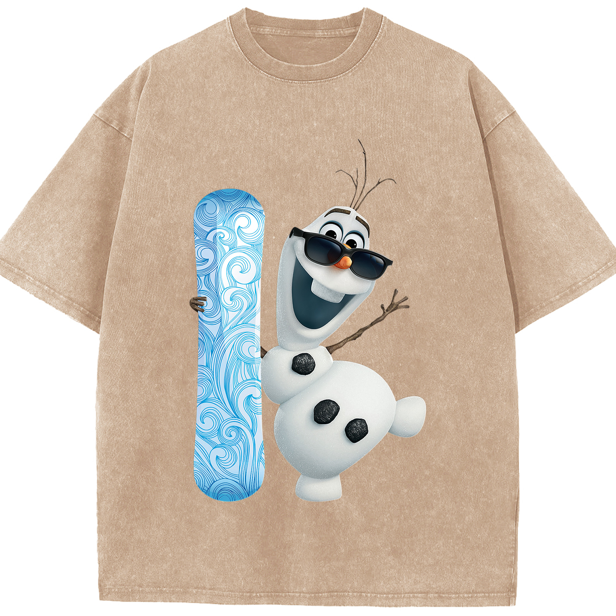 （画像用） アナと雪の女王 アンナ エルサ Frozen Anna Elsa 綿100% ヴィンテージ風 半袖Tシャツ（フロントプリント）