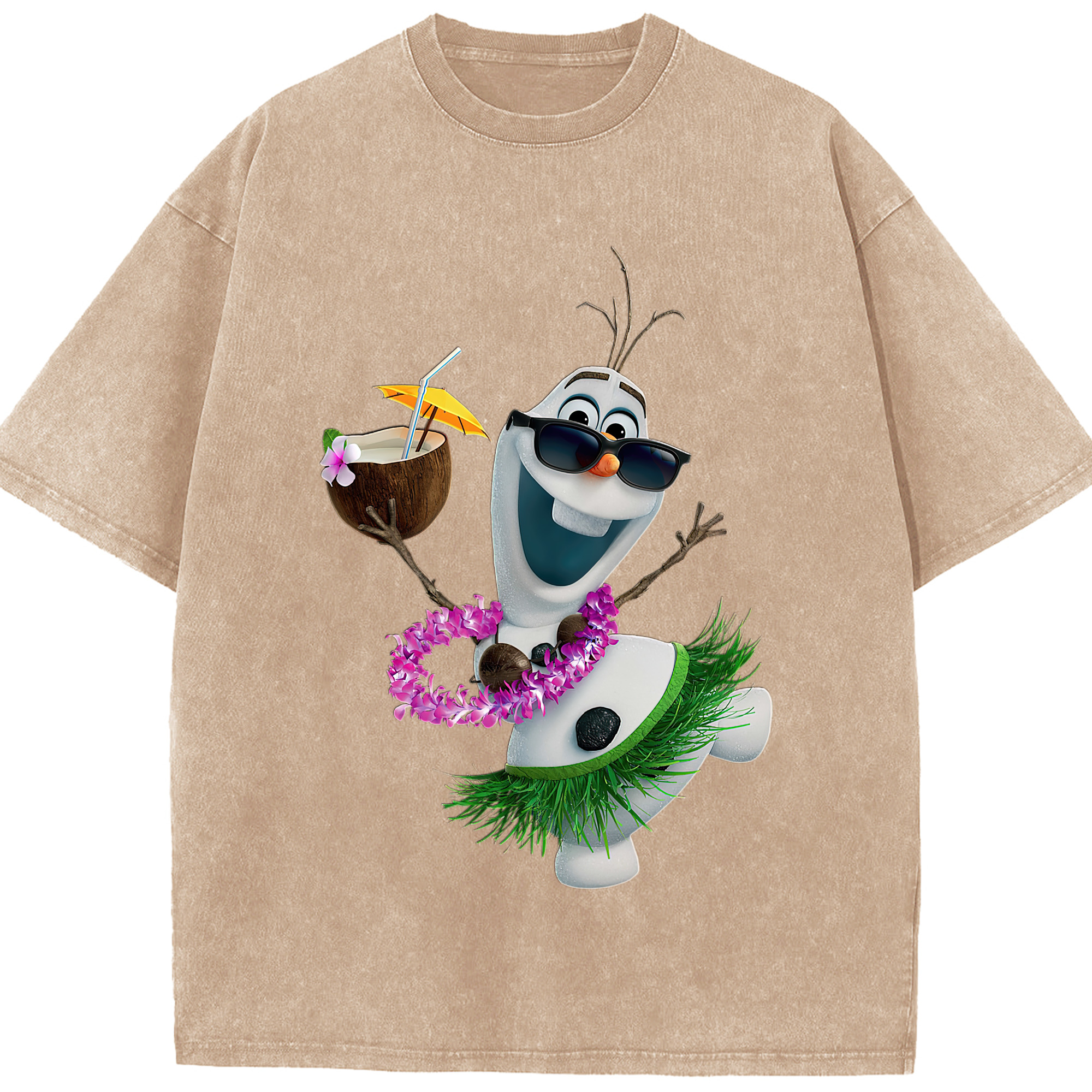 （画像用） アナと雪の女王 アンナ エルサ Frozen Anna Elsa 綿100% ヴィンテージ風 半袖Tシャツ（フロントプリント）