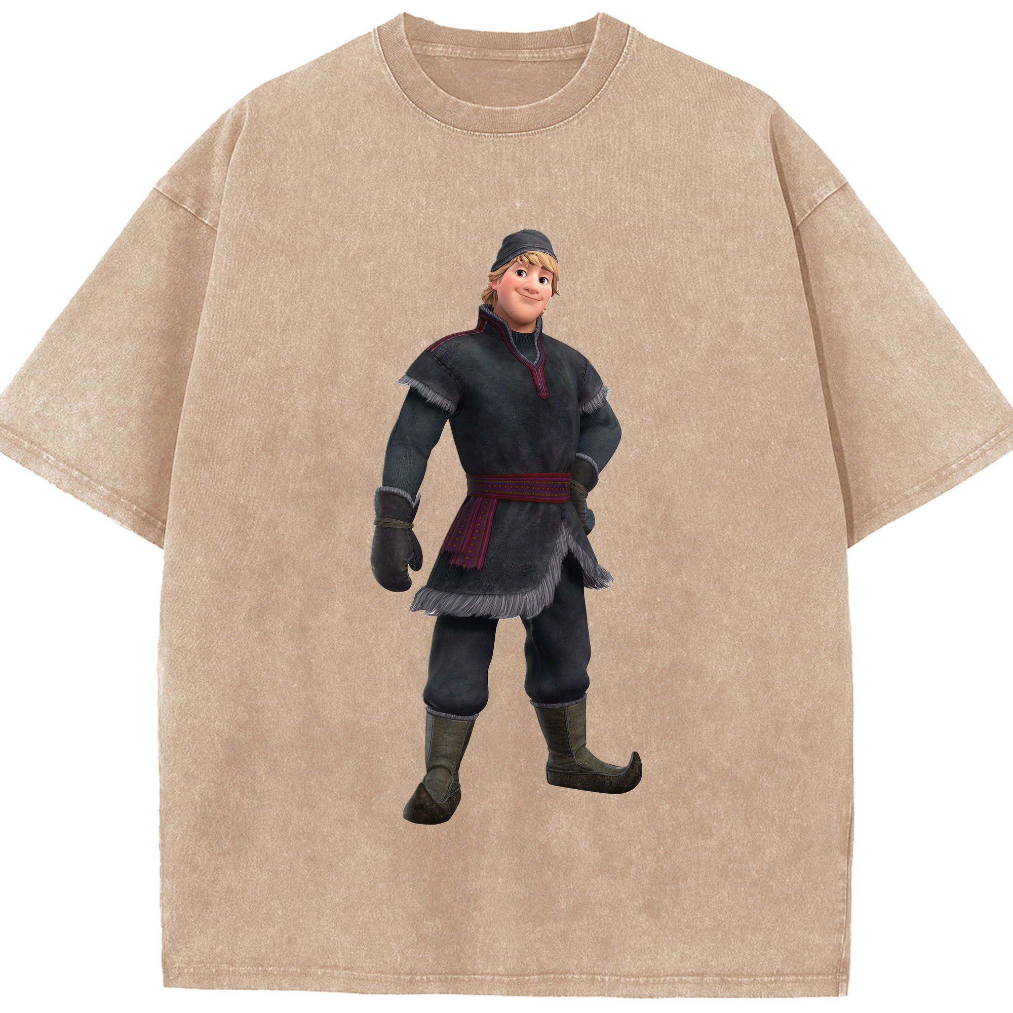 （画像用） アナと雪の女王 アンナ エルサ Frozen Anna Elsa 綿100% ヴィンテージ風 半袖Tシャツ（フロントプリント）