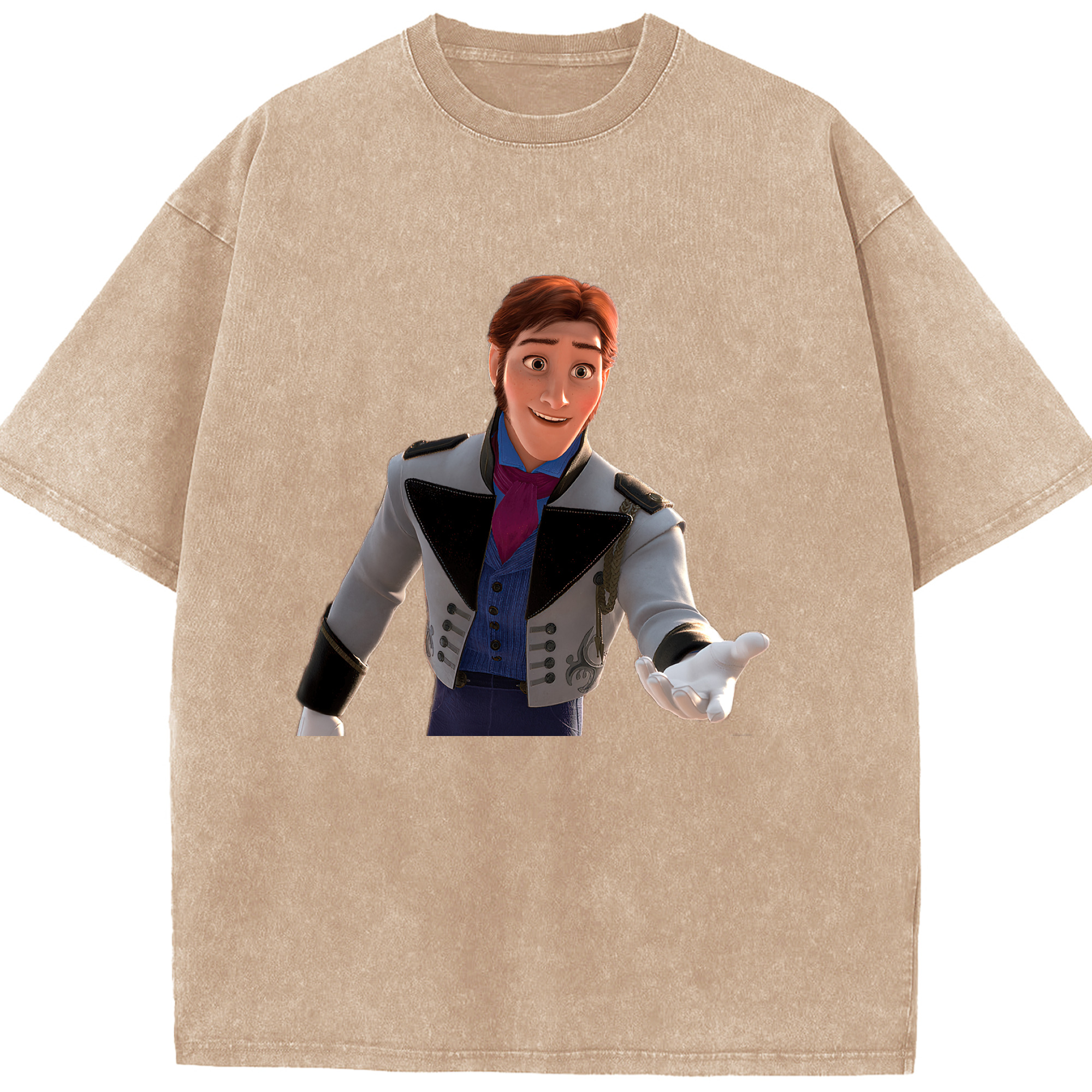 （画像用） アナと雪の女王 アンナ エルサ Frozen Anna Elsa 綿100% ヴィンテージ風 半袖Tシャツ（フロントプリント）