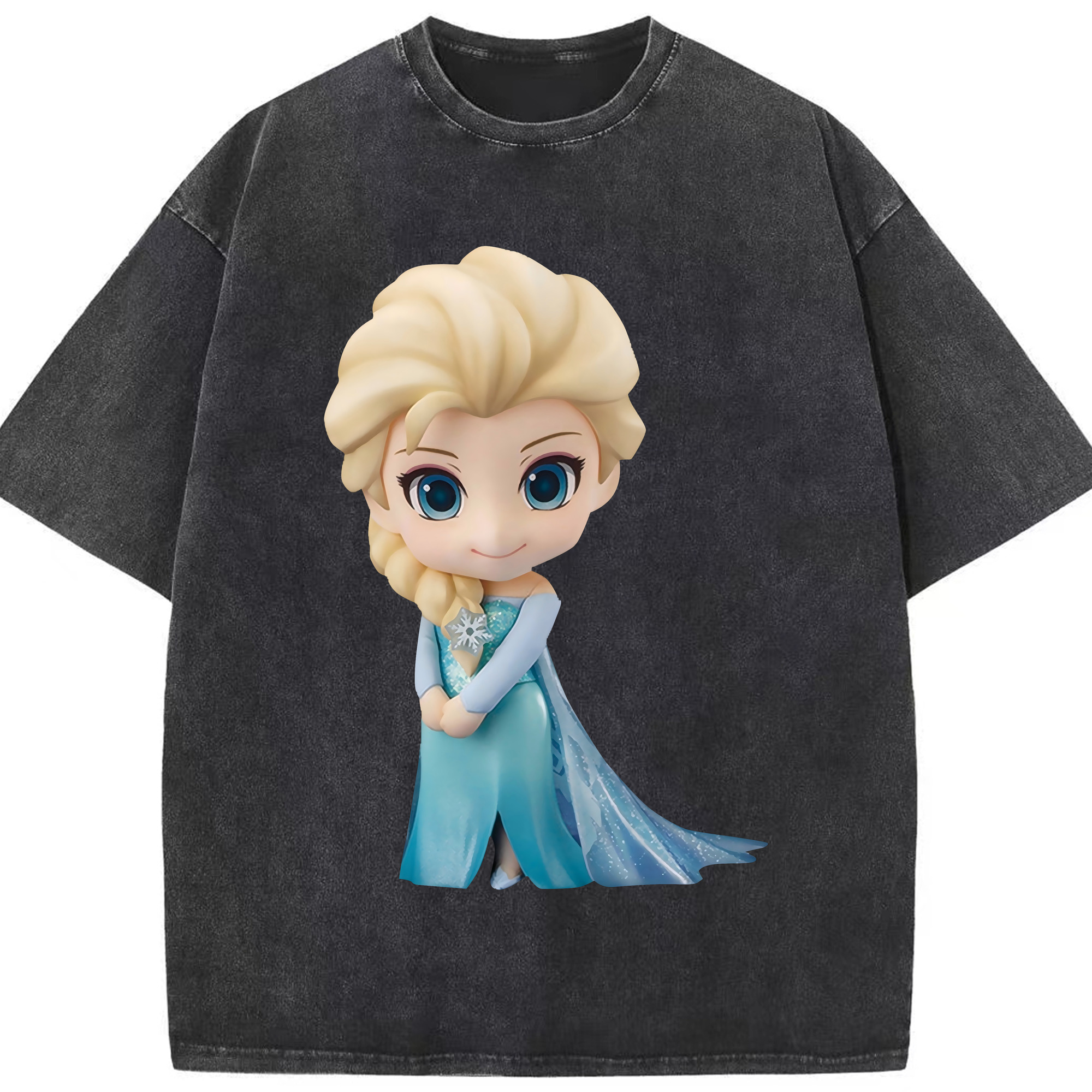 （画像用） アナと雪の女王 アンナ エルサ Frozen Anna Elsa 綿100% ヴィンテージ風 半袖Tシャツ（フロントプリント）