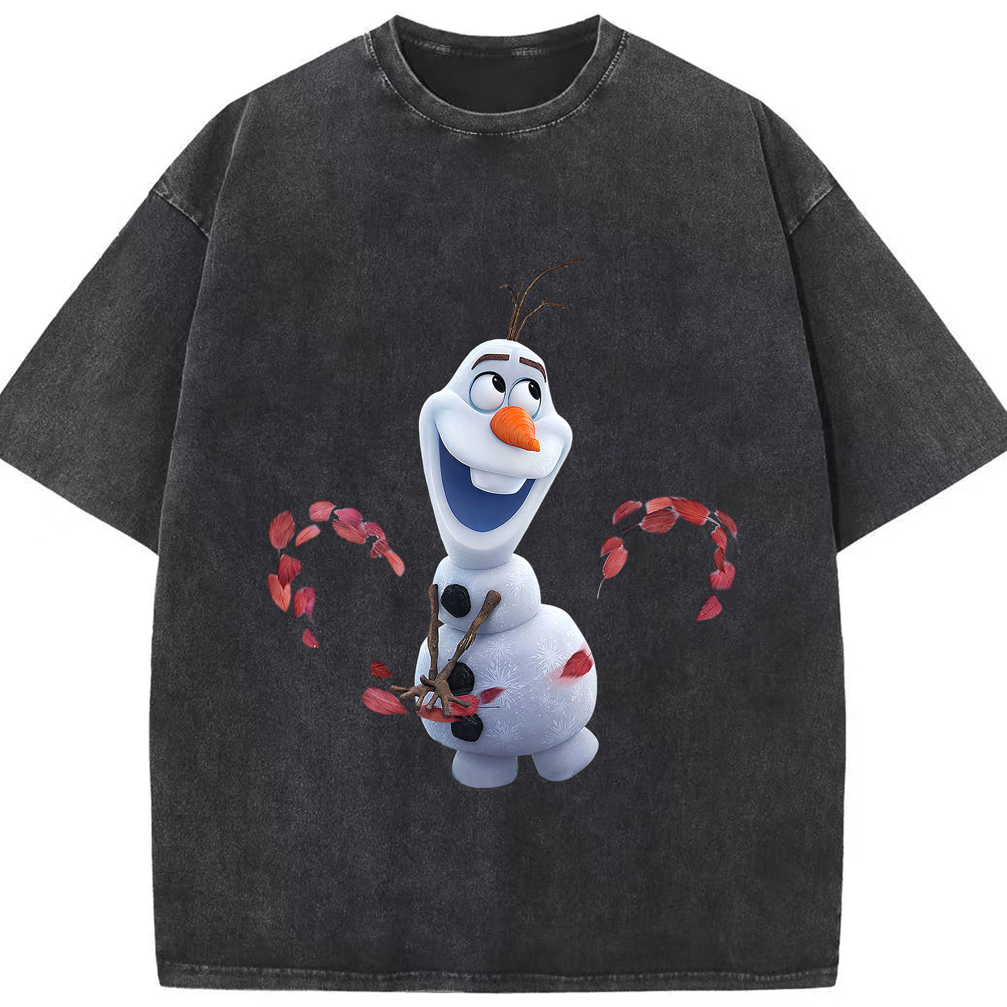 （画像用） アナと雪の女王 アンナ エルサ Frozen Anna Elsa 綿100% ヴィンテージ風 半袖Tシャツ（フロントプリント）