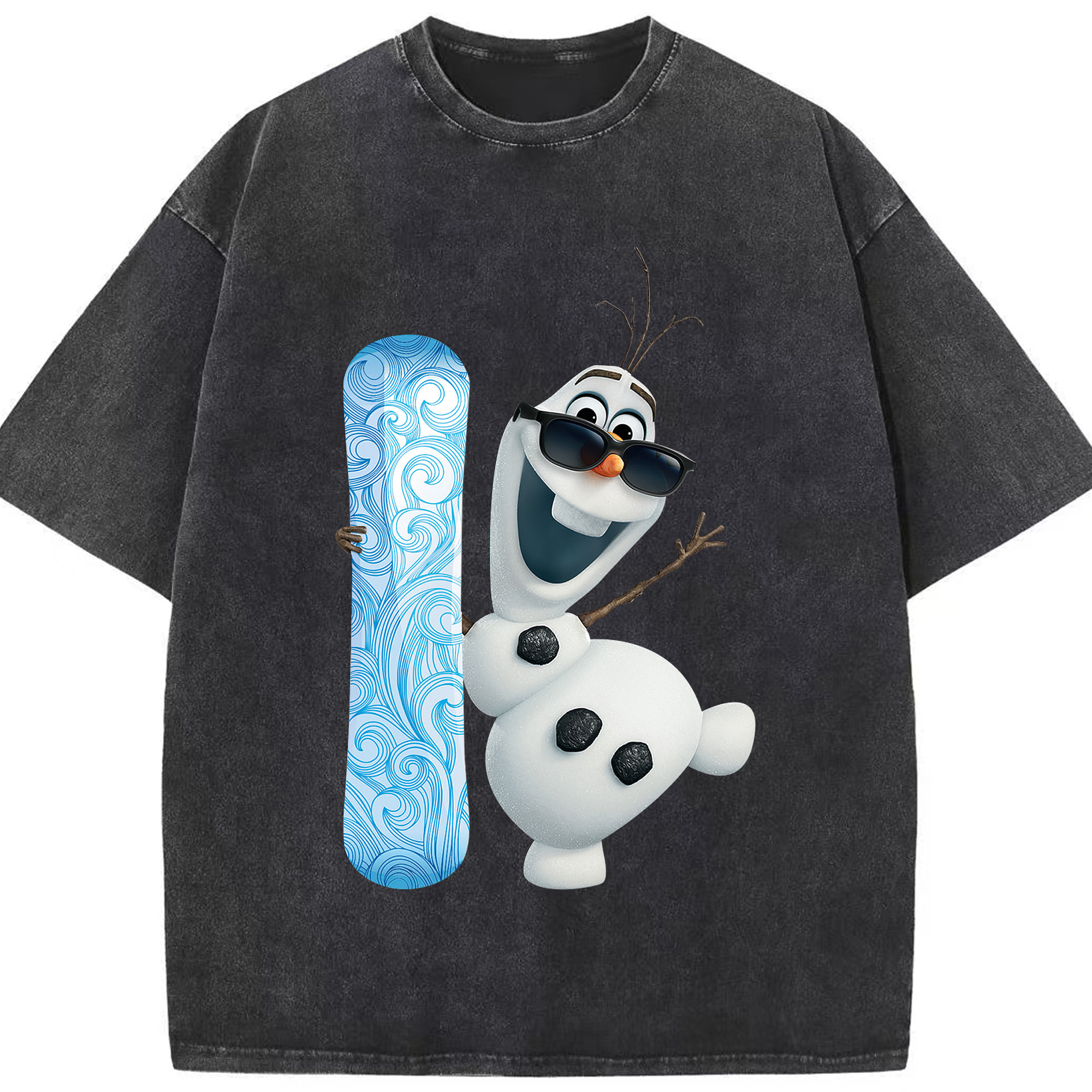 （画像用） アナと雪の女王 アンナ エルサ Frozen Anna Elsa 綿100% ヴィンテージ風 半袖Tシャツ（フロントプリント）