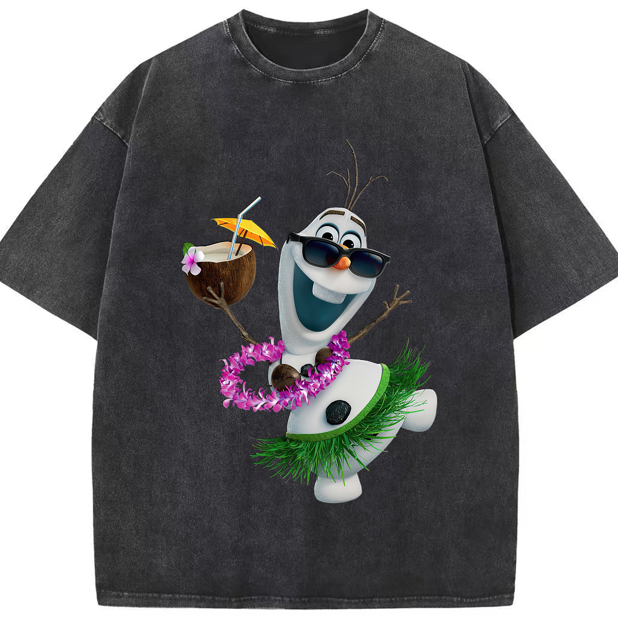 （画像用） アナと雪の女王 アンナ エルサ Frozen Anna Elsa 綿100% ヴィンテージ風 半袖Tシャツ（フロントプリント）