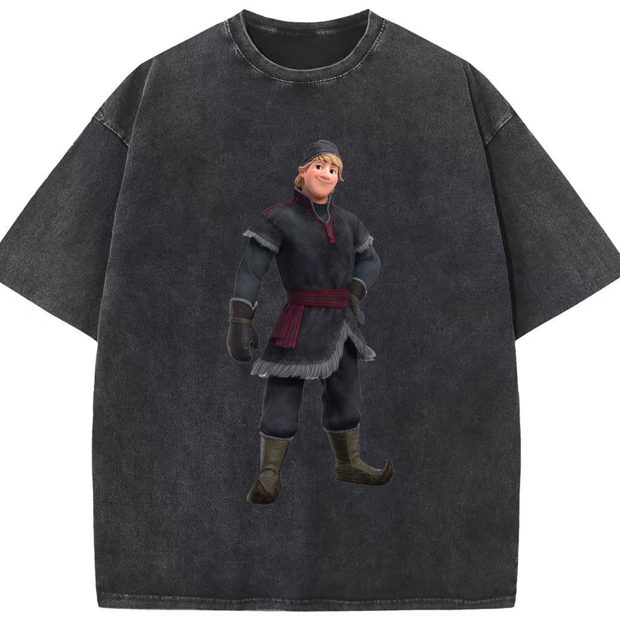 （画像用） アナと雪の女王 アンナ エルサ Frozen Anna Elsa 綿100% ヴィンテージ風 半袖Tシャツ（フロントプリント）