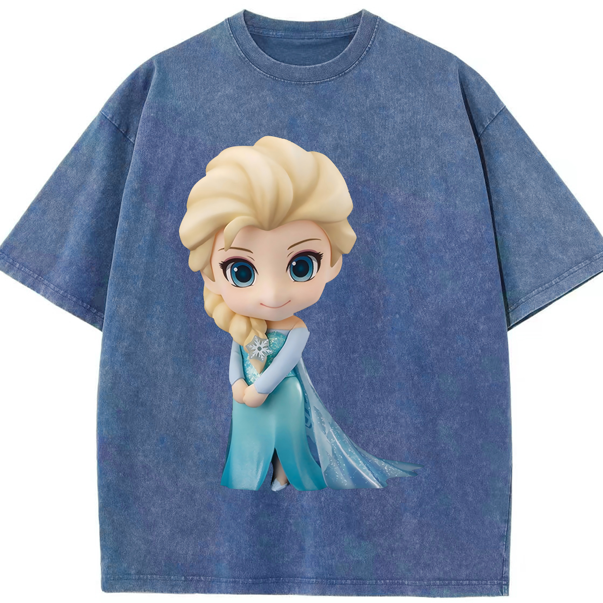 （画像用） アナと雪の女王 アンナ エルサ Frozen Anna Elsa 綿100% ヴィンテージ風 半袖Tシャツ（フロントプリント）