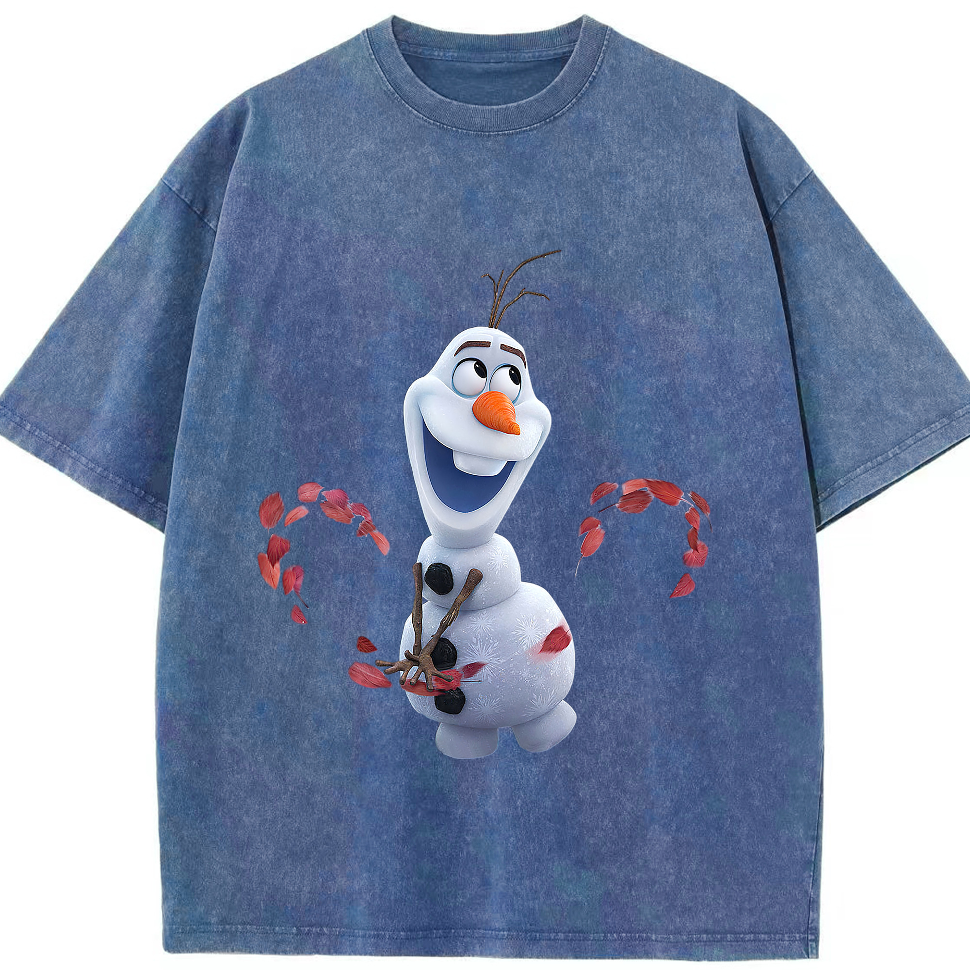 （画像用） アナと雪の女王 アンナ エルサ Frozen Anna Elsa 綿100% ヴィンテージ風 半袖Tシャツ（フロントプリント）
