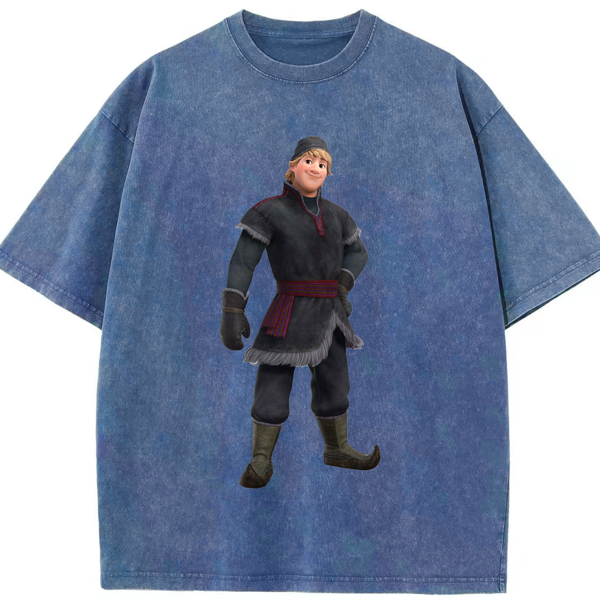 （画像用） アナと雪の女王 アンナ エルサ Frozen Anna Elsa 綿100% ヴィンテージ風 半袖Tシャツ（フロントプリント）
