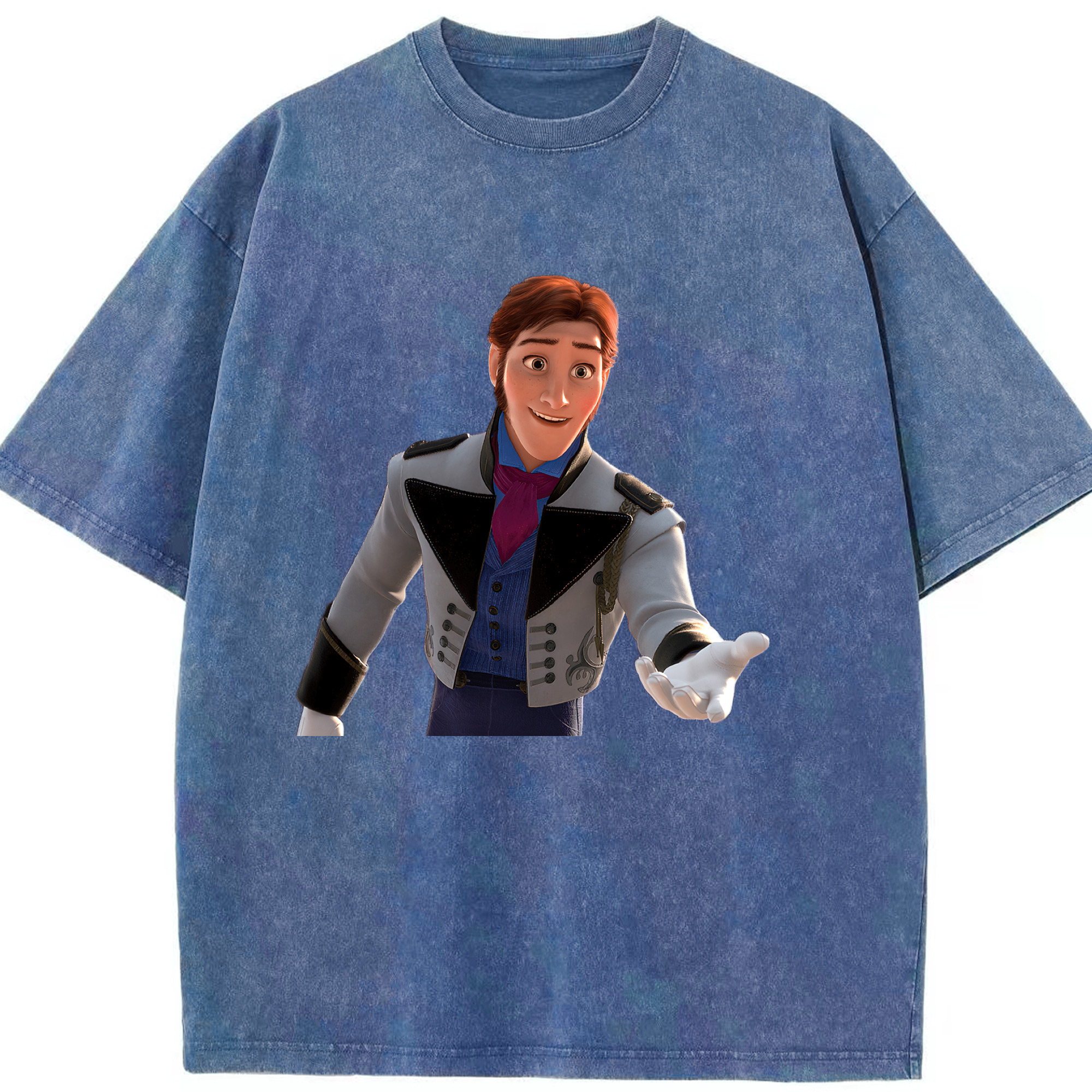 （画像用） アナと雪の女王 アンナ エルサ Frozen Anna Elsa 綿100% ヴィンテージ風 半袖Tシャツ（フロントプリント）