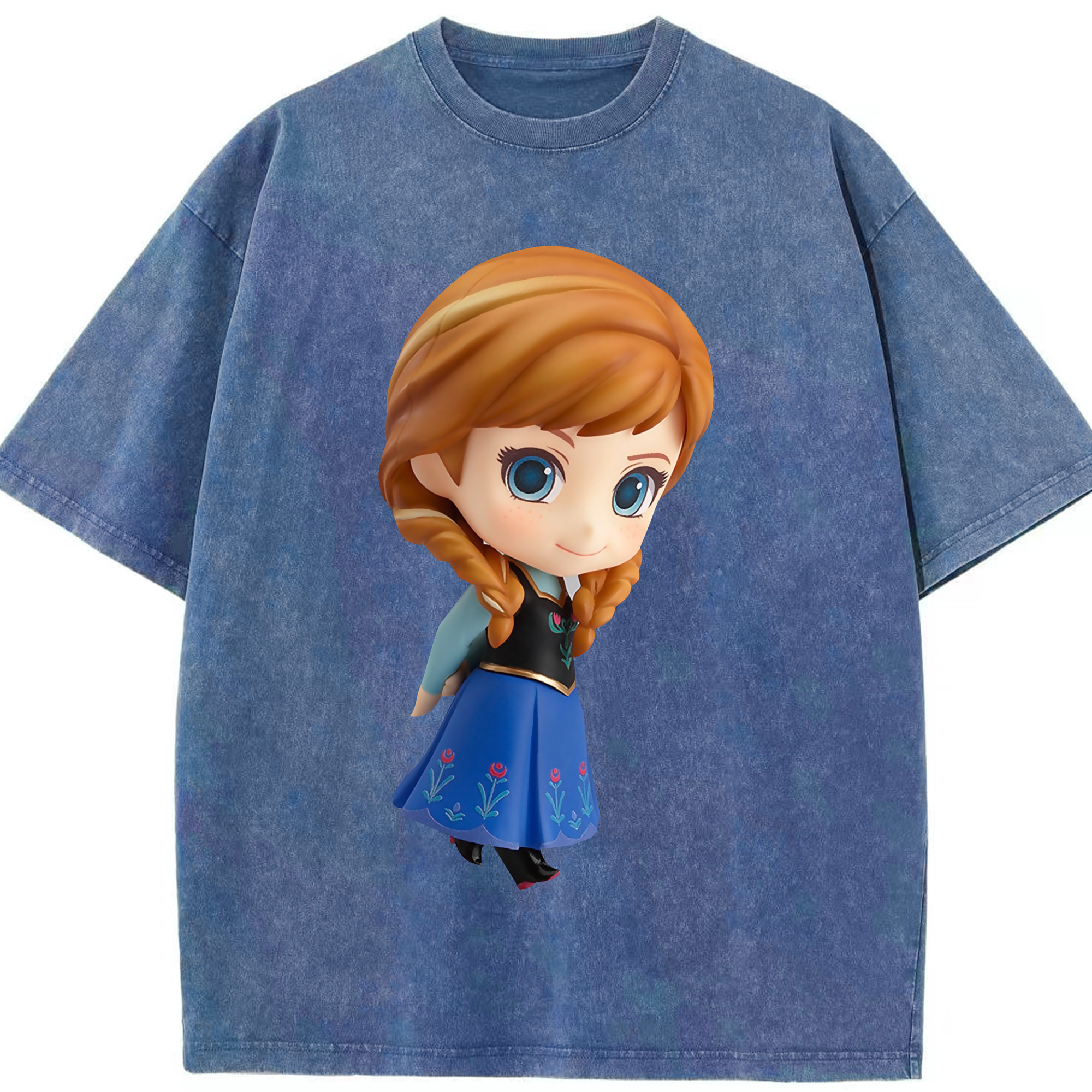 （画像用） アナと雪の女王 アンナ エルサ Frozen Anna Elsa 綿100% ヴィンテージ風 半袖Tシャツ（フロントプリント）