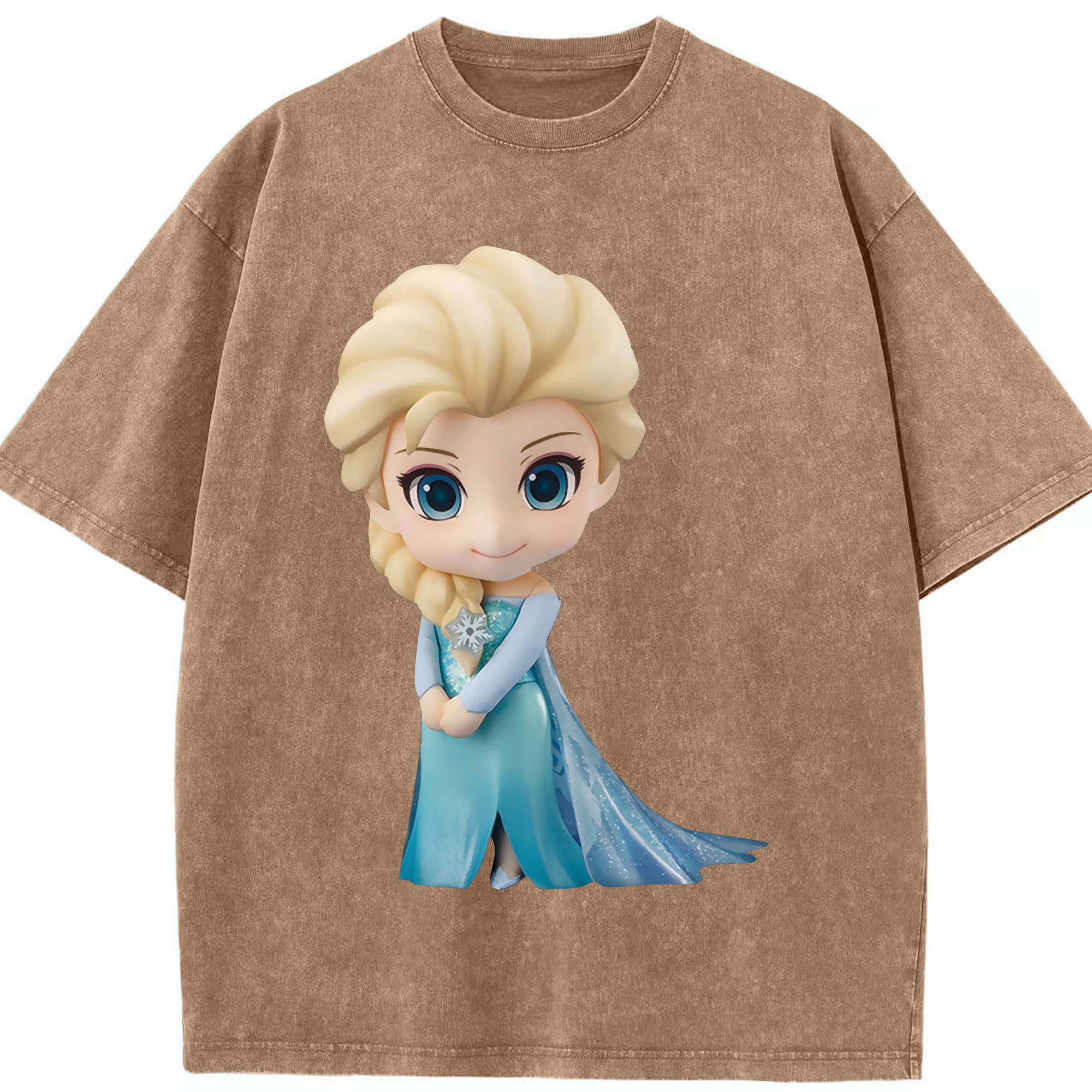 （画像用） アナと雪の女王 アンナ エルサ Frozen Anna Elsa 綿100% ヴィンテージ風 半袖Tシャツ（フロントプリント）