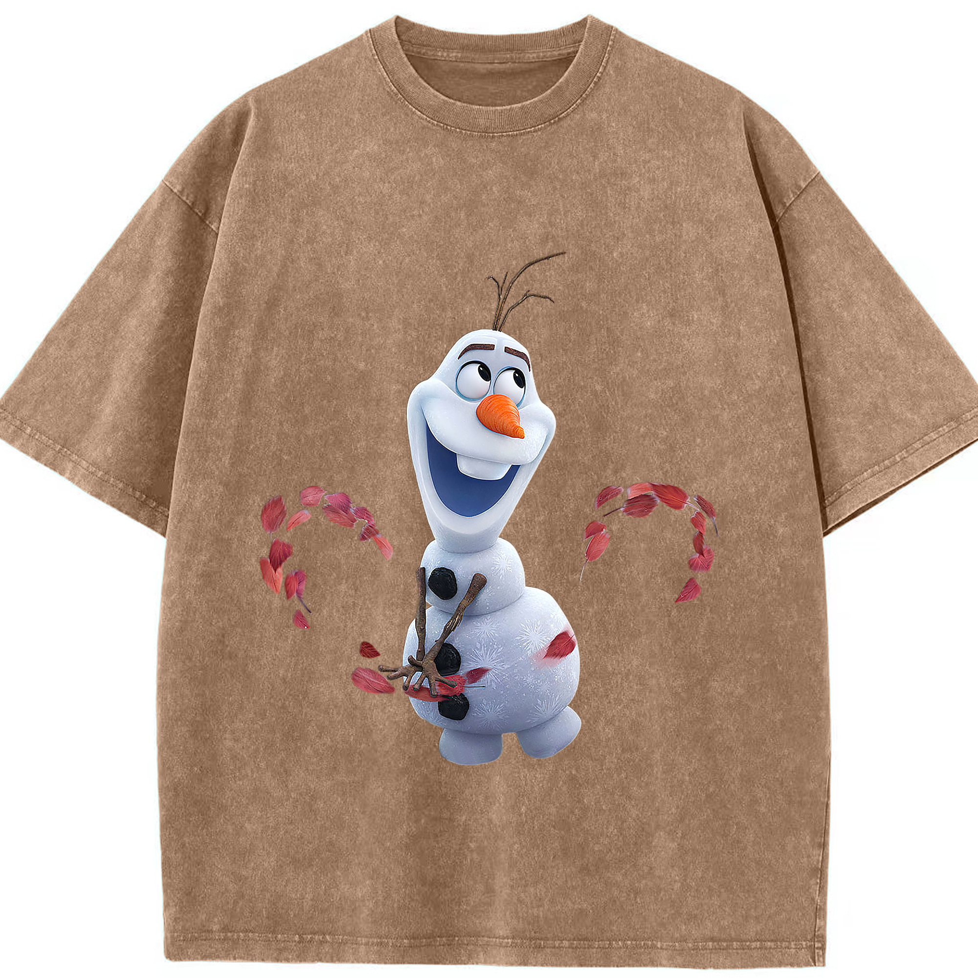 （画像用） アナと雪の女王 アンナ エルサ Frozen Anna Elsa 綿100% ヴィンテージ風 半袖Tシャツ（フロントプリント）