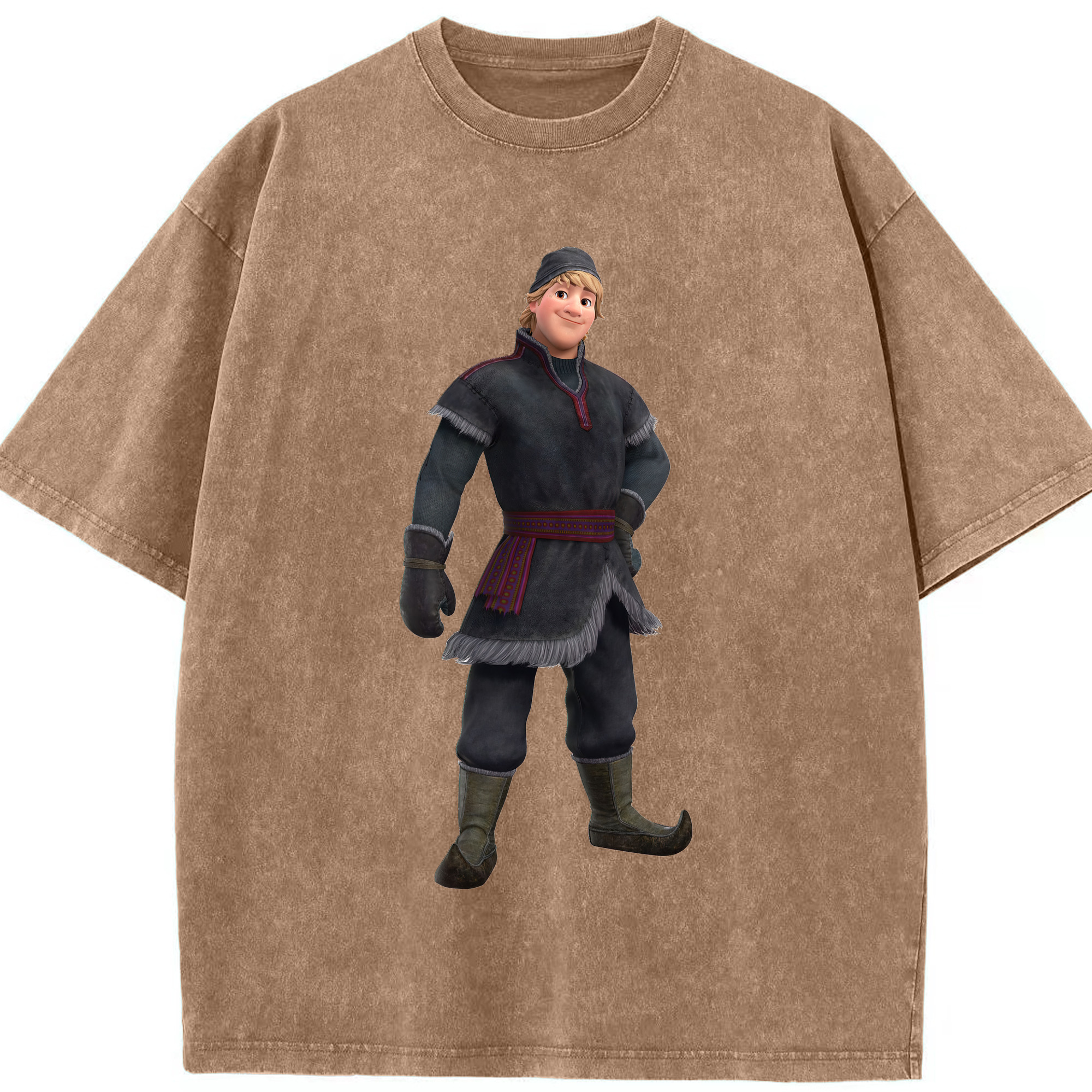 （画像用） アナと雪の女王 アンナ エルサ Frozen Anna Elsa 綿100% ヴィンテージ風 半袖Tシャツ（フロントプリント）