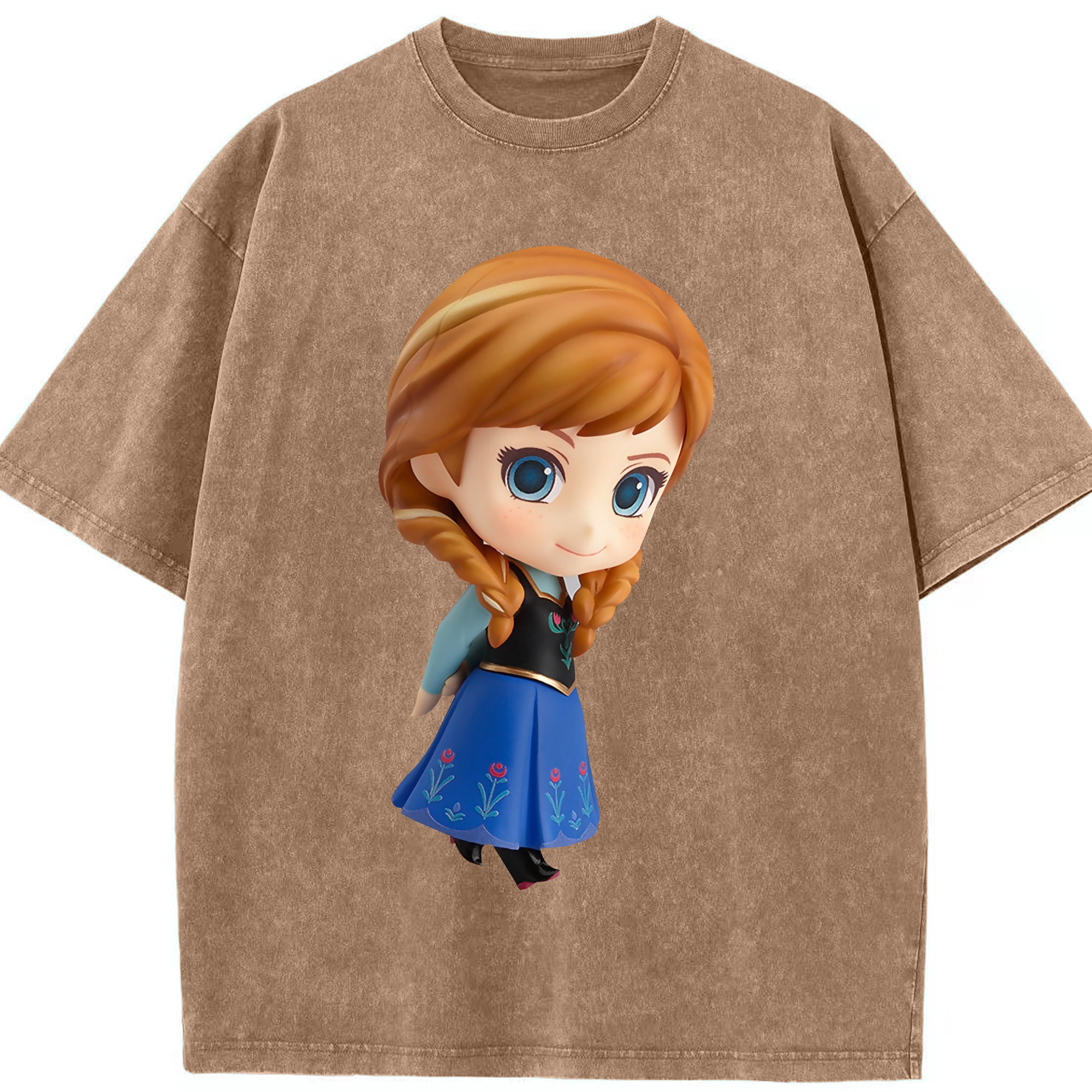 （画像用） アナと雪の女王 アンナ エルサ Frozen Anna Elsa 綿100% ヴィンテージ風 半袖Tシャツ（フロントプリント）
