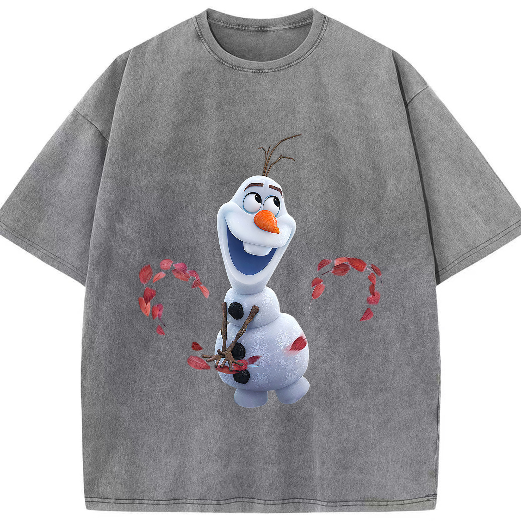 （画像用） アナと雪の女王 アンナ エルサ Frozen Anna Elsa 綿100% ヴィンテージ風 半袖Tシャツ（フロントプリント）