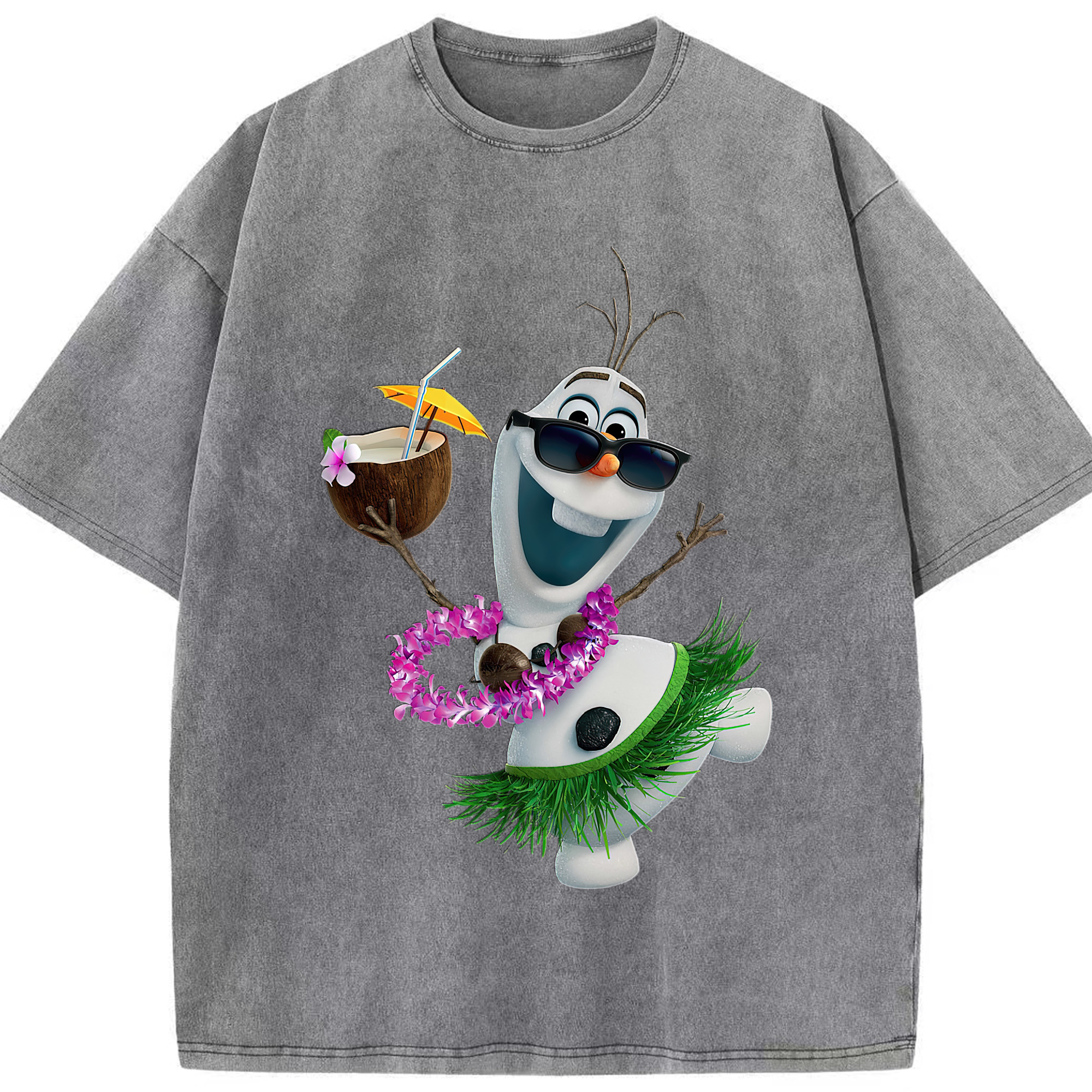 （画像用） アナと雪の女王 アンナ エルサ Frozen Anna Elsa 綿100% ヴィンテージ風 半袖Tシャツ（フロントプリント）
