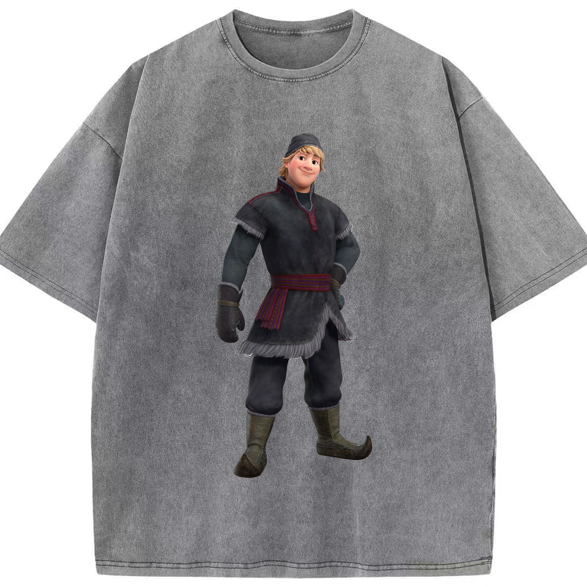 （画像用） アナと雪の女王 アンナ エルサ Frozen Anna Elsa 綿100% ヴィンテージ風 半袖Tシャツ（フロントプリント）