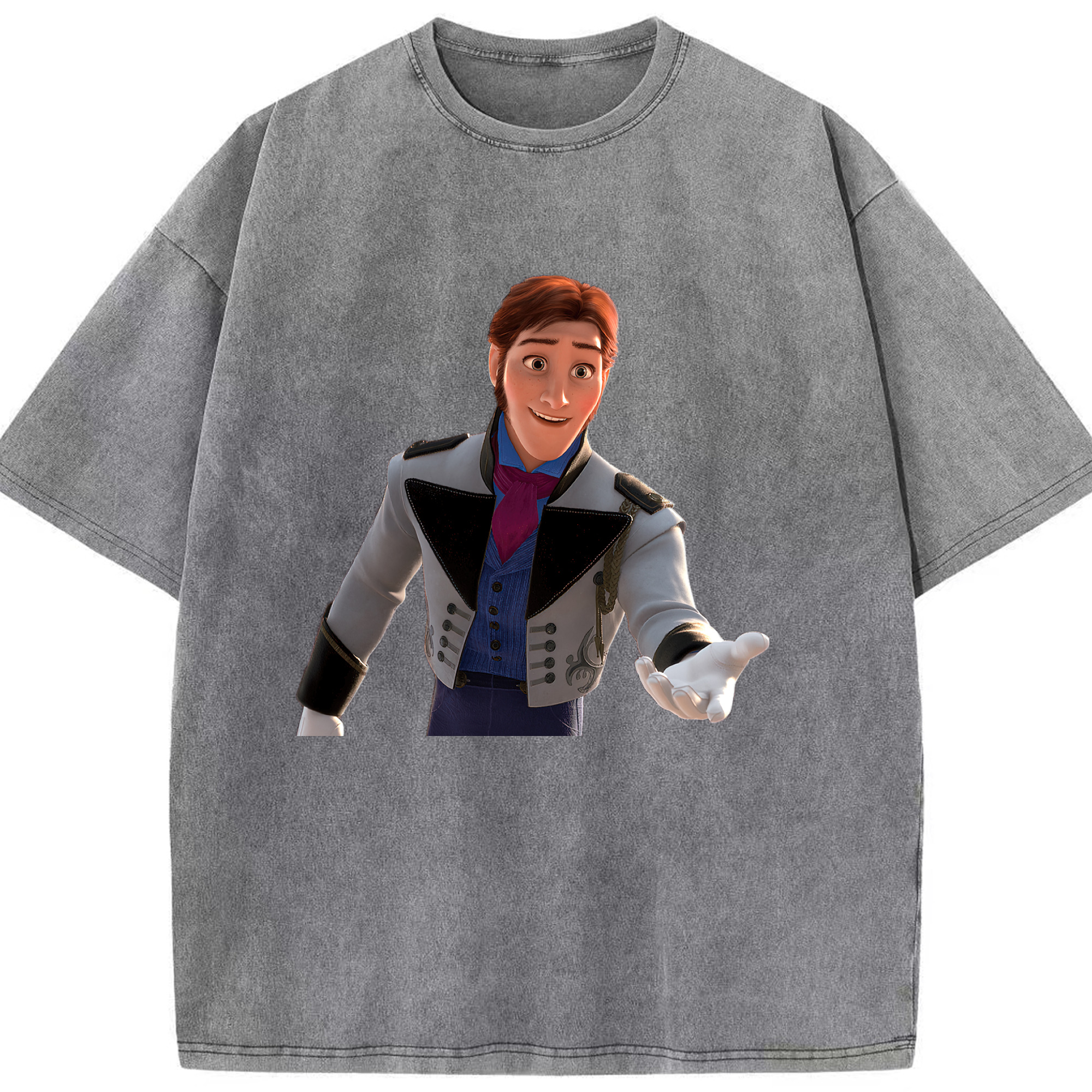 （画像用） アナと雪の女王 アンナ エルサ Frozen Anna Elsa 綿100% ヴィンテージ風 半袖Tシャツ（フロントプリント）