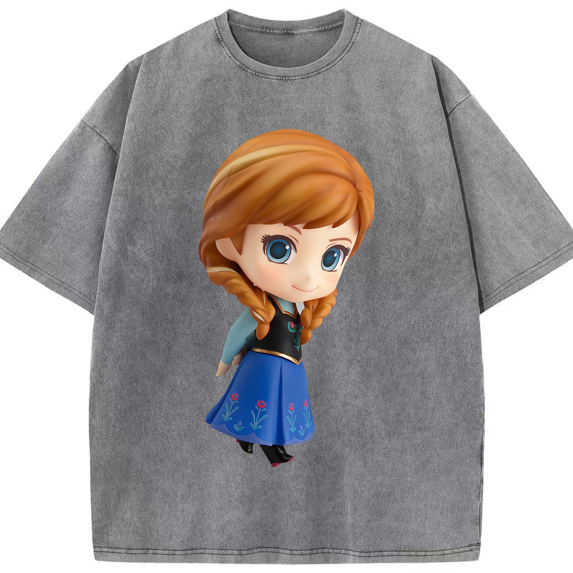 （画像用） アナと雪の女王 アンナ エルサ Frozen Anna Elsa 綿100% ヴィンテージ風 半袖Tシャツ（フロントプリント）
