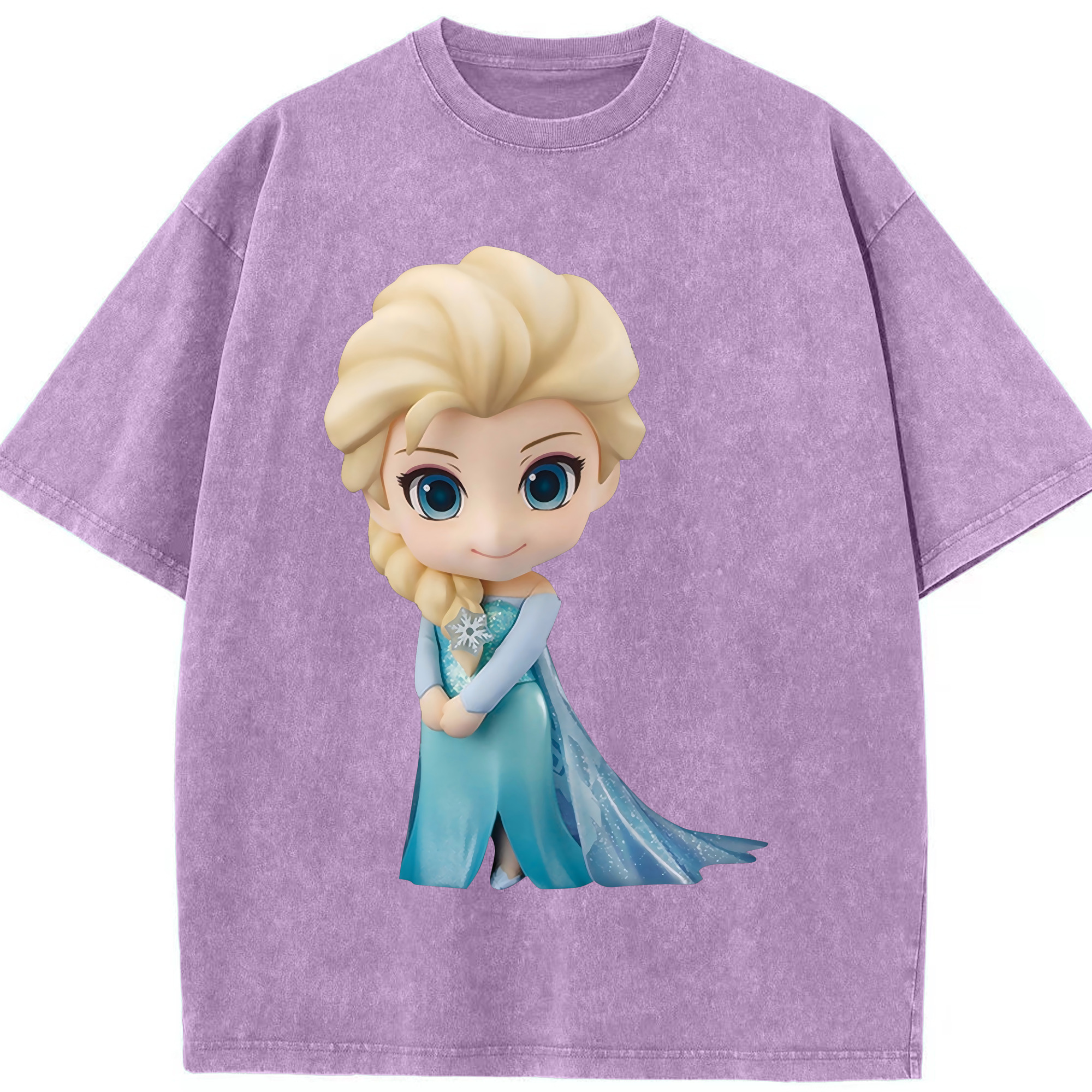 （画像用） アナと雪の女王 アンナ エルサ Frozen Anna Elsa 綿100% ヴィンテージ風 半袖Tシャツ（フロントプリント）