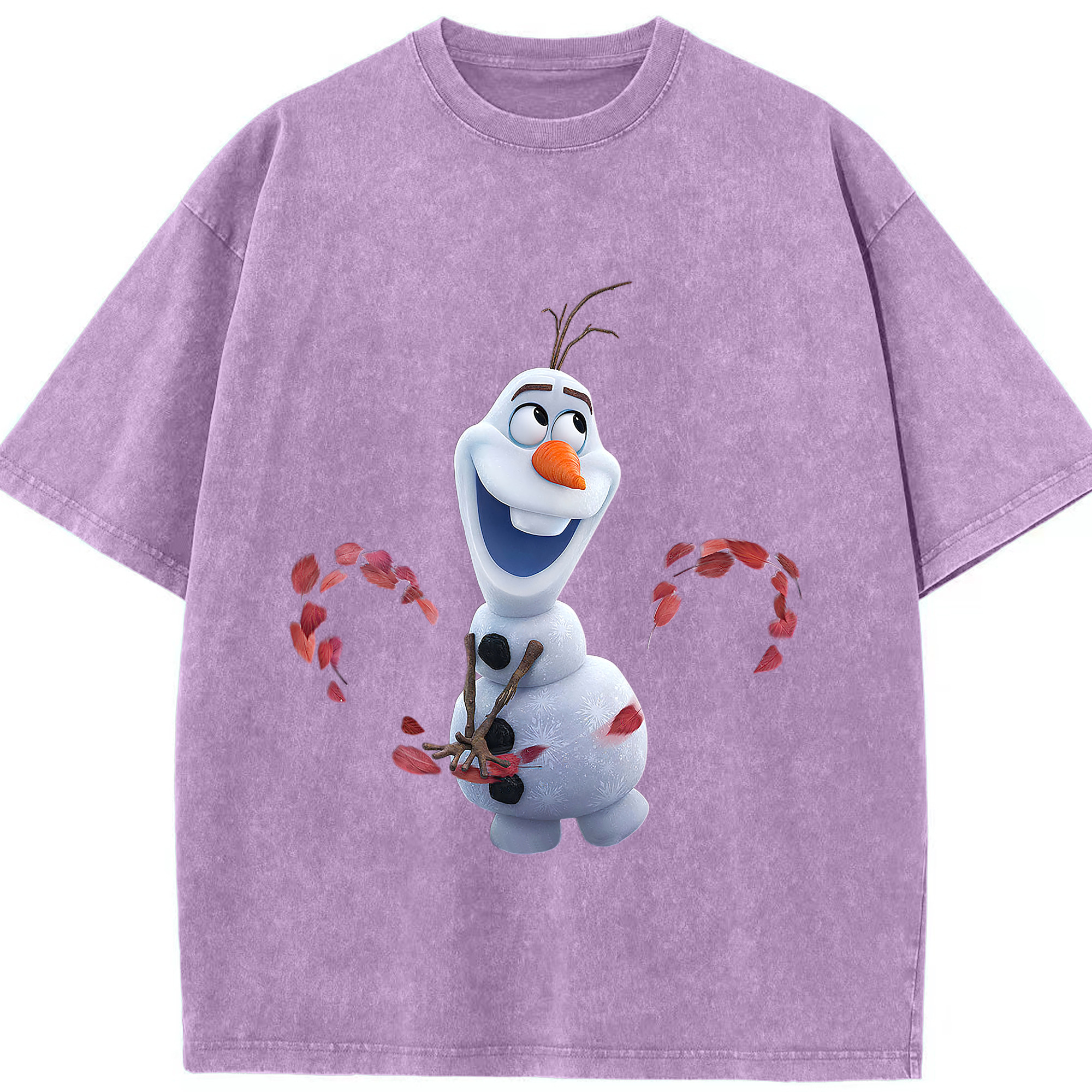 （画像用） アナと雪の女王 アンナ エルサ Frozen Anna Elsa 綿100% ヴィンテージ風 半袖Tシャツ（フロントプリント）