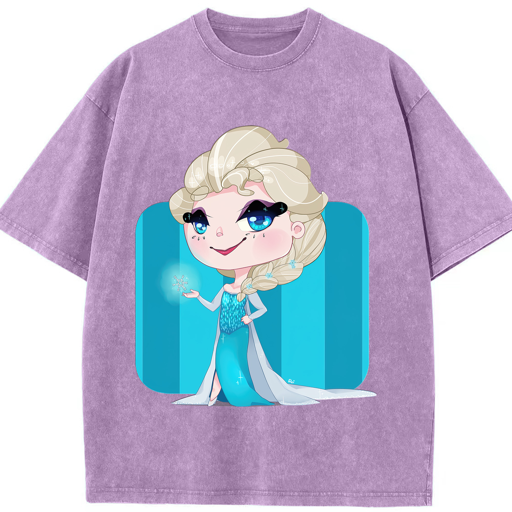 （画像用） アナと雪の女王 アンナ エルサ Frozen Anna Elsa 綿100% ヴィンテージ風 半袖Tシャツ（フロントプリント）