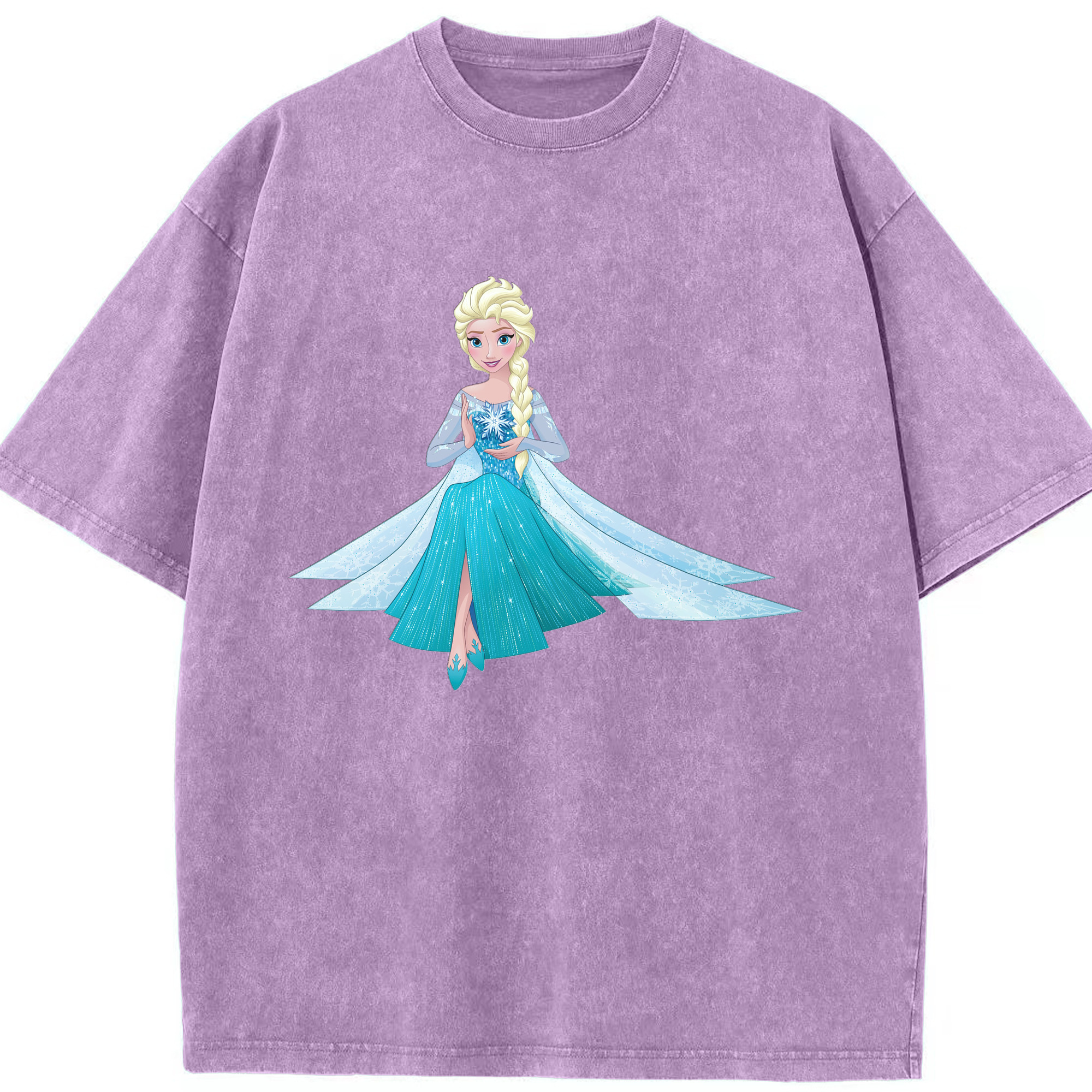 （画像用） アナと雪の女王 アンナ エルサ Frozen Anna Elsa 綿100% ヴィンテージ風 半袖Tシャツ（フロントプリント）