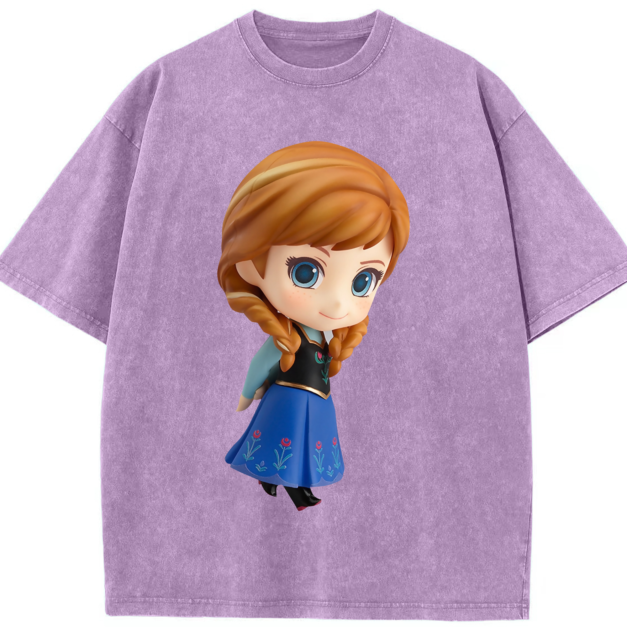 （画像用） アナと雪の女王 アンナ エルサ Frozen Anna Elsa 綿100% ヴィンテージ風 半袖Tシャツ（フロントプリント）