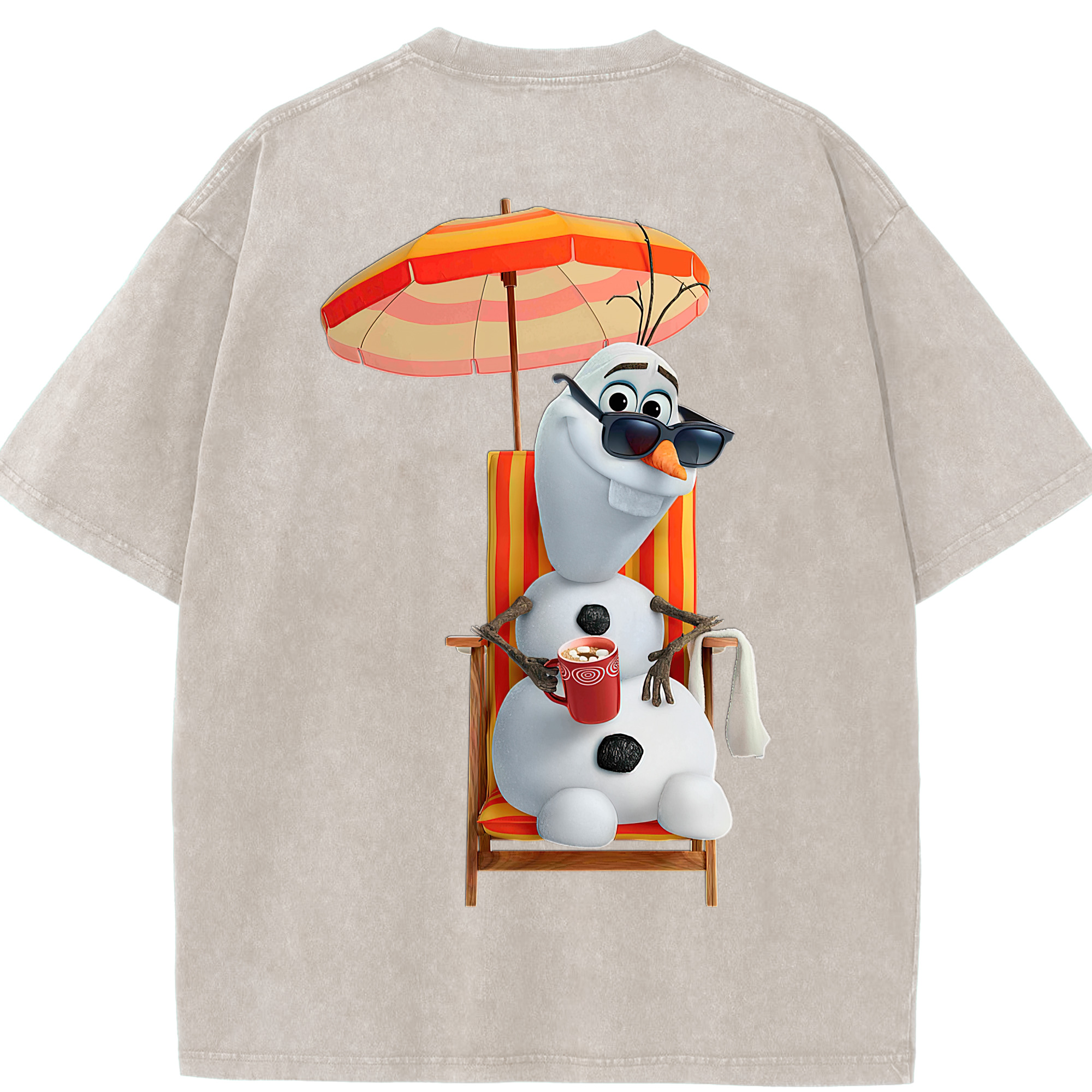 （画像用） アナと雪の女王 アンナ エルサ Frozen Anna Elsa 綿100% ヴィンテージ風 半袖Tシャツ（背面プリント）