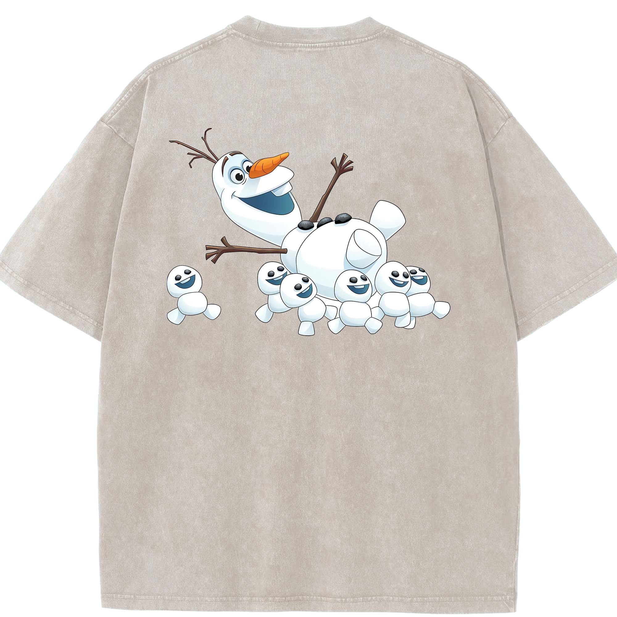 （画像用） アナと雪の女王 アンナ エルサ Frozen Anna Elsa 綿100% ヴィンテージ風 半袖Tシャツ（背面プリント）