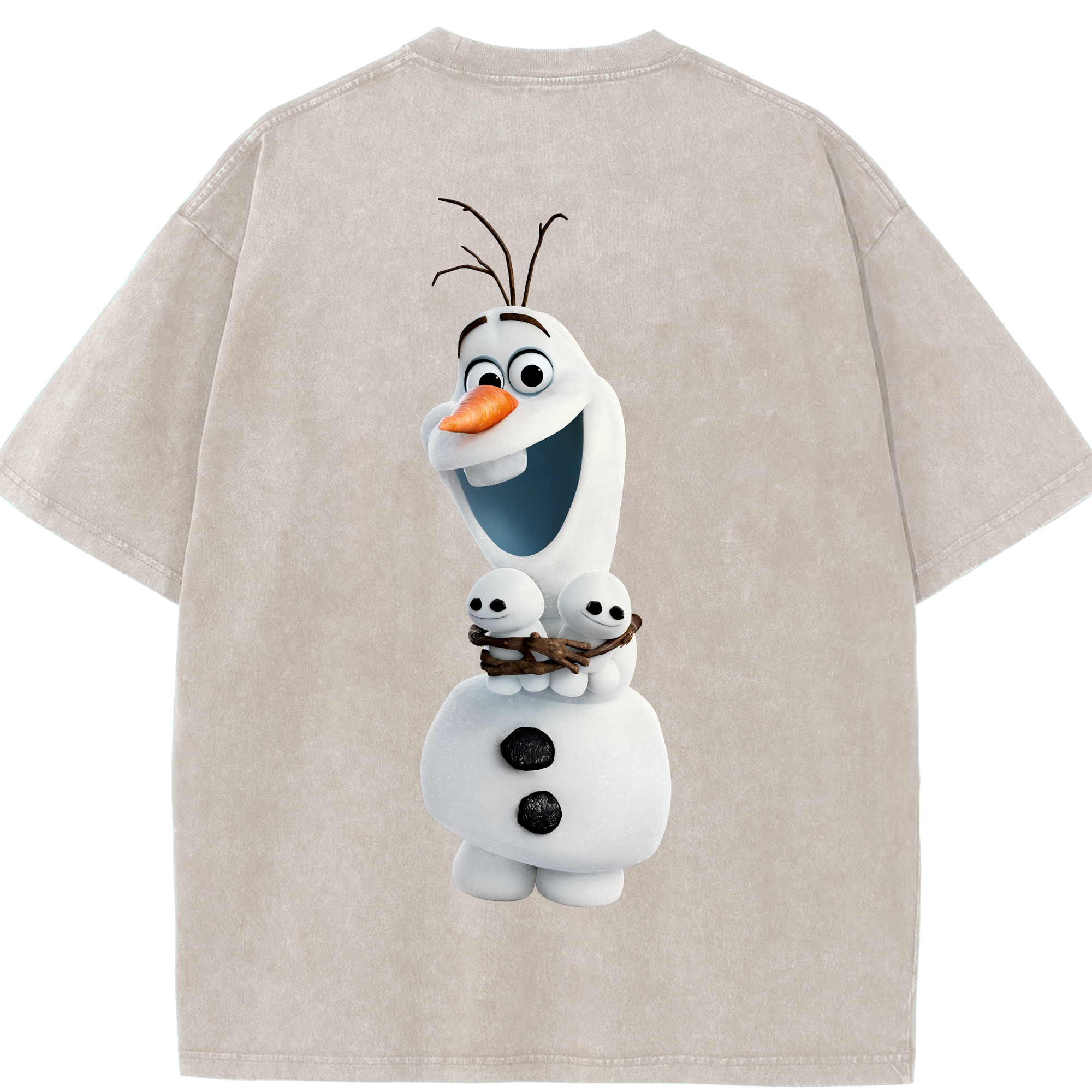 （画像用） アナと雪の女王 アンナ エルサ Frozen Anna Elsa 綿100% ヴィンテージ風 半袖Tシャツ（背面プリント）