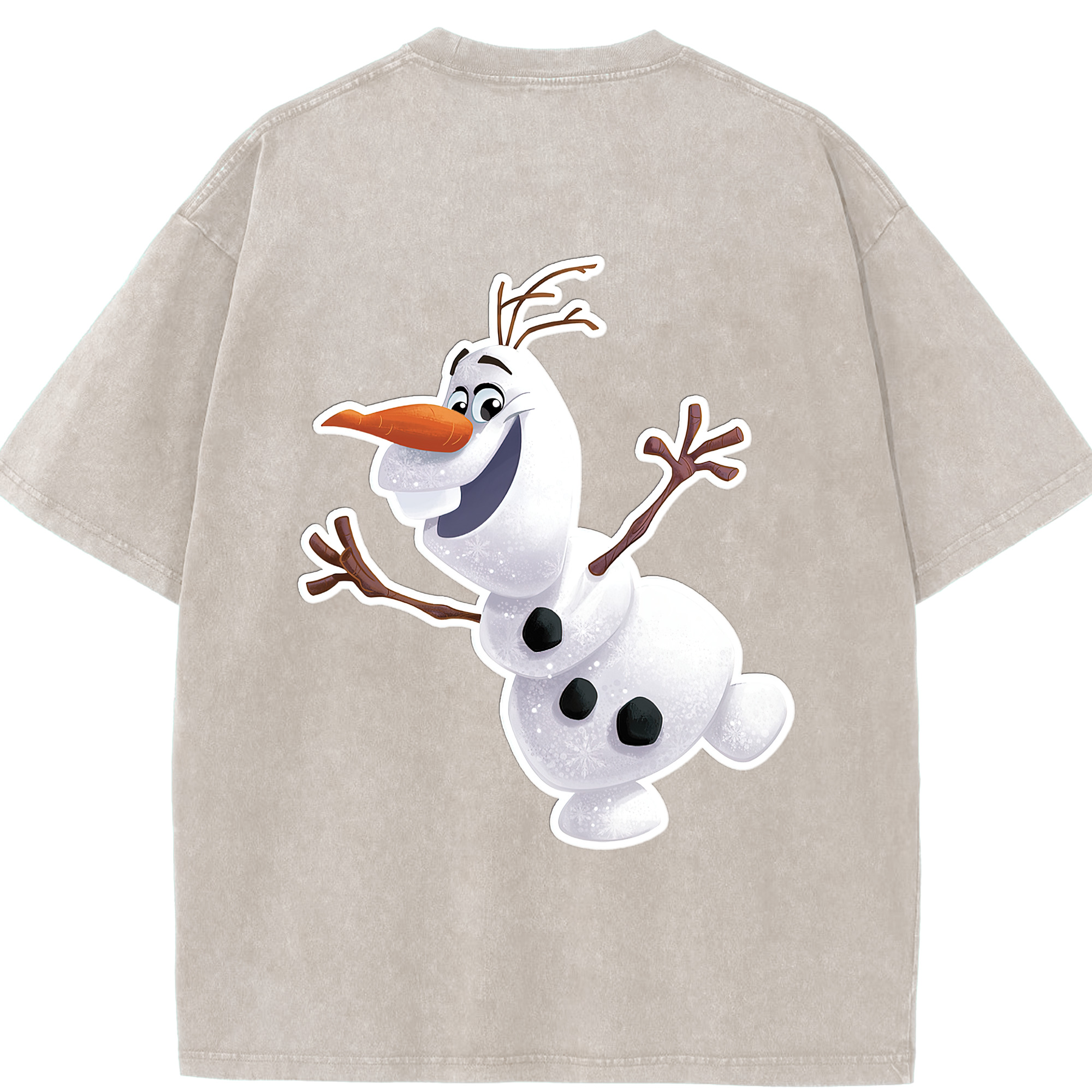 （画像用） アナと雪の女王 アンナ エルサ Frozen Anna Elsa 綿100% ヴィンテージ風 半袖Tシャツ（背面プリント）