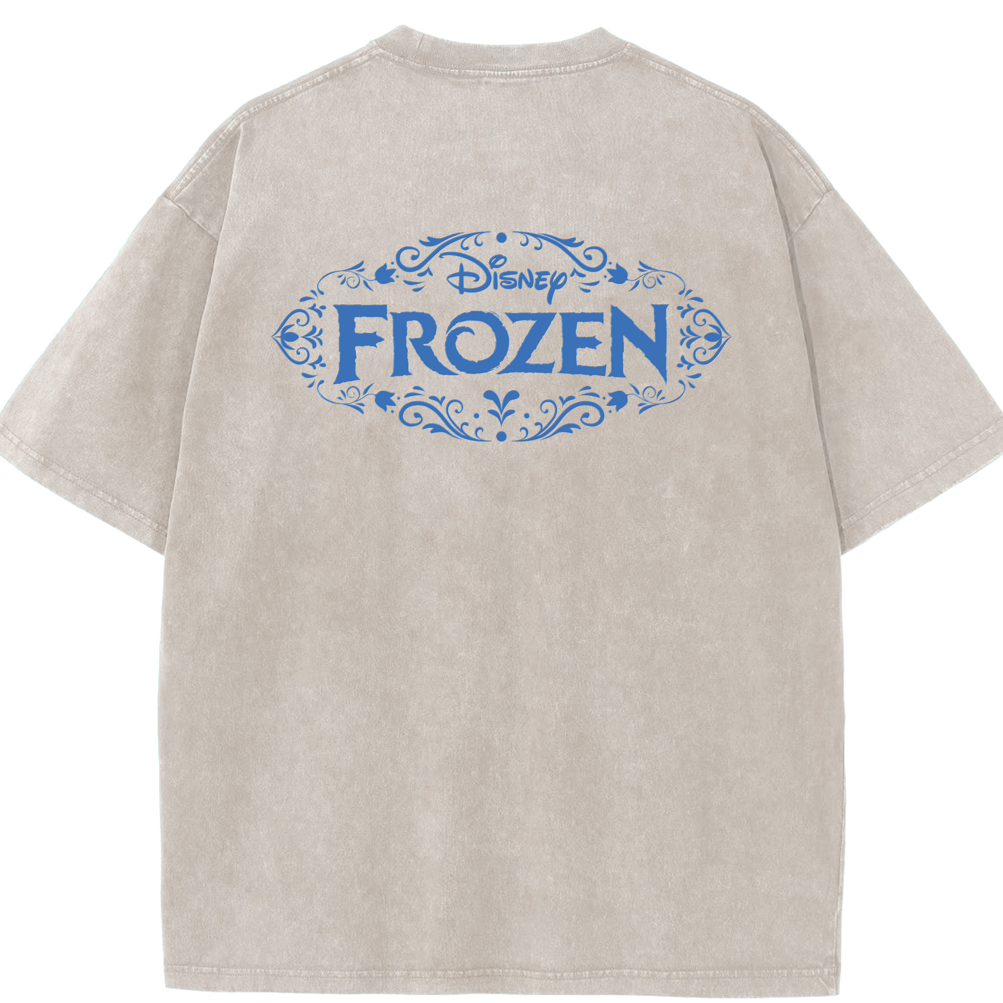 （画像用） アナと雪の女王 アンナ エルサ Frozen Anna Elsa 綿100% ヴィンテージ風 半袖Tシャツ（背面プリント）