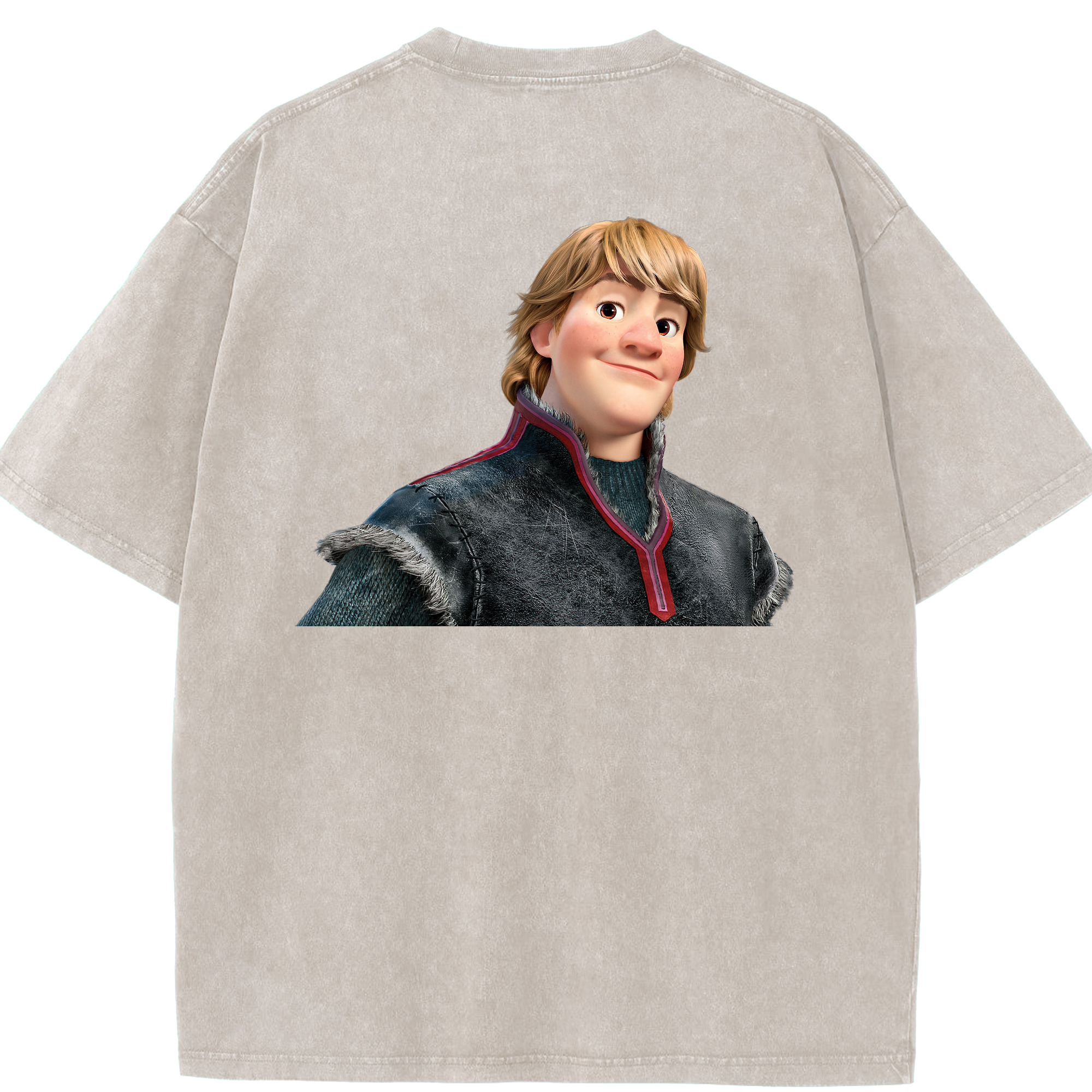 （画像用） アナと雪の女王 アンナ エルサ Frozen Anna Elsa 綿100% ヴィンテージ風 半袖Tシャツ（背面プリント）
