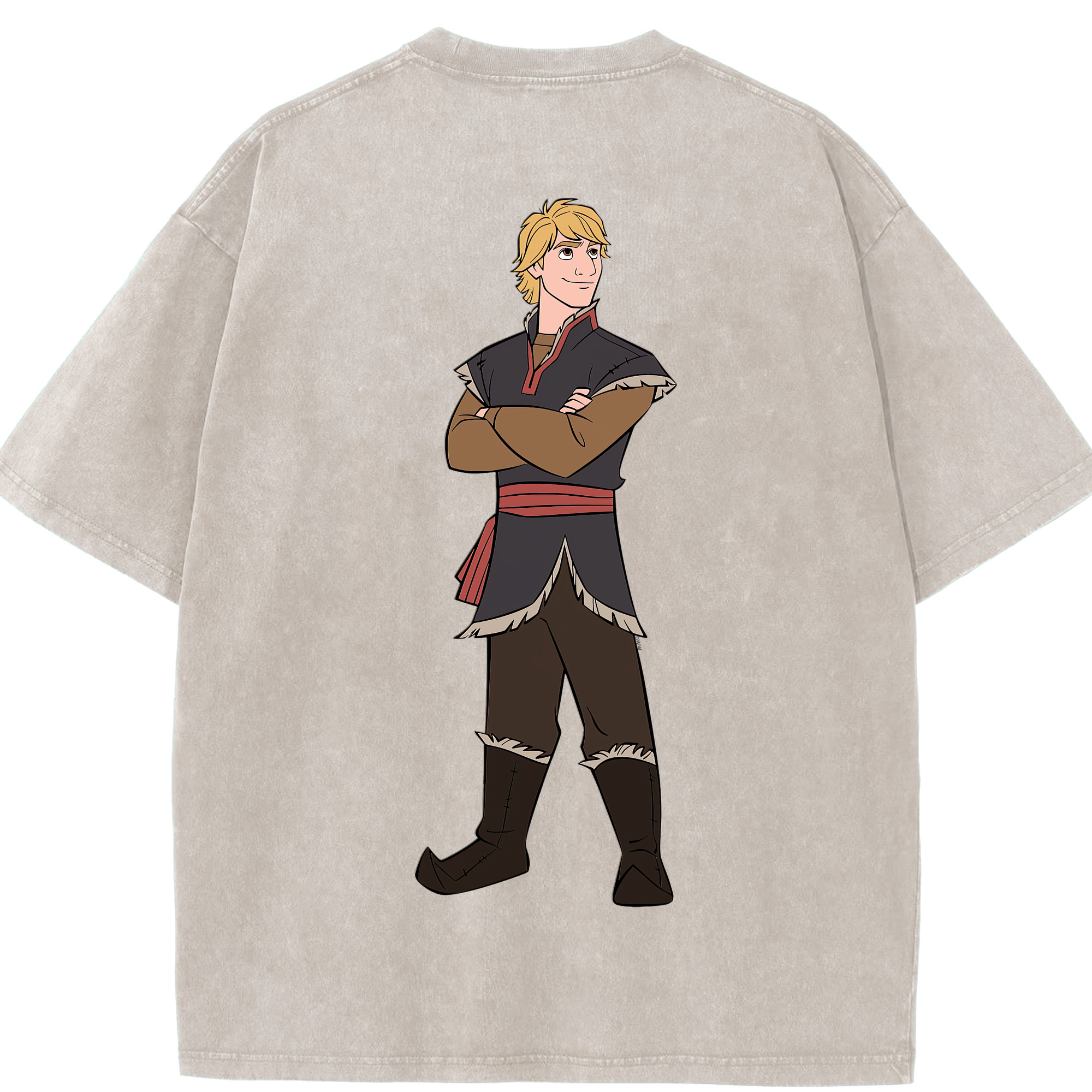 （画像用） アナと雪の女王 アンナ エルサ Frozen Anna Elsa 綿100% ヴィンテージ風 半袖Tシャツ（背面プリント）