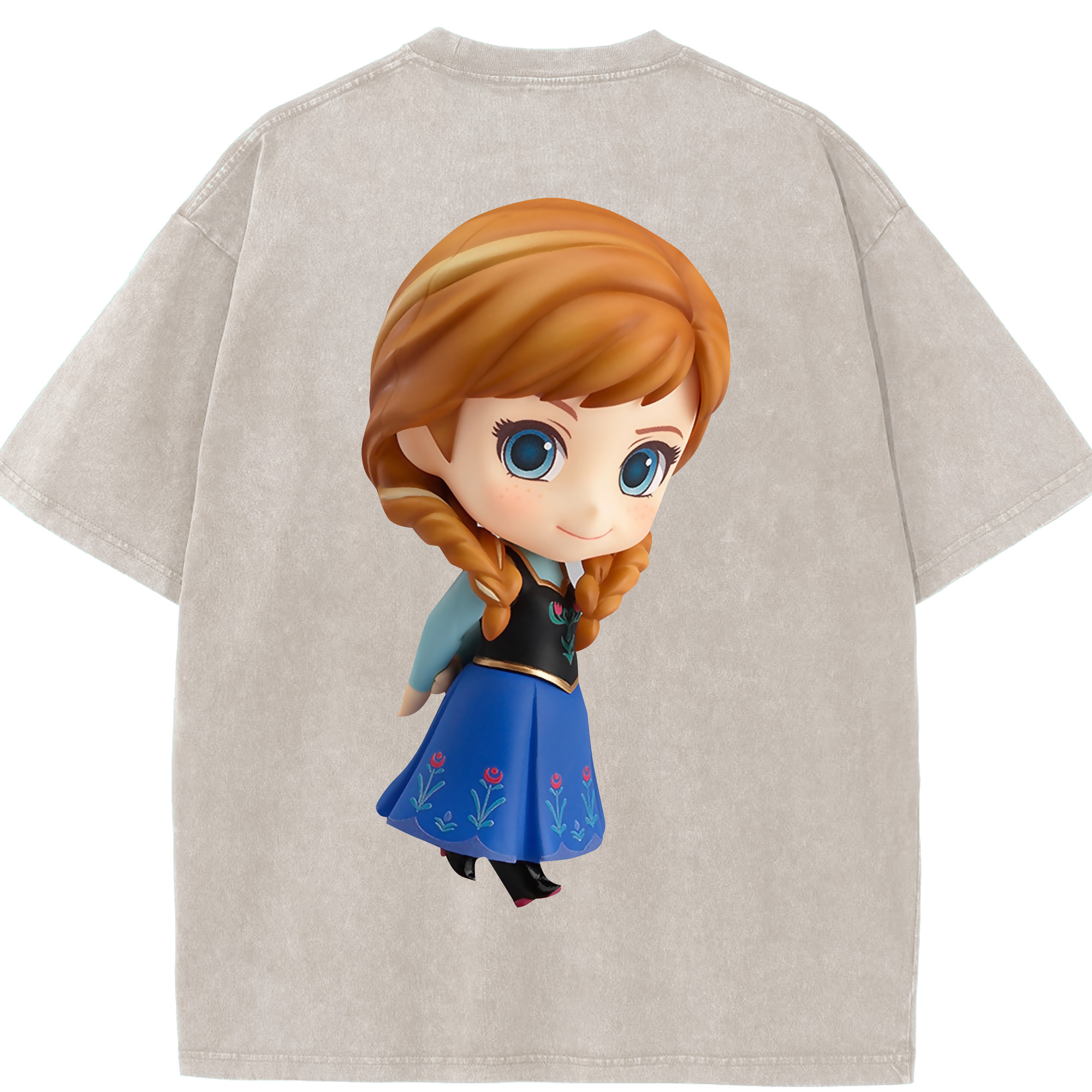 （画像用） アナと雪の女王 アンナ エルサ Frozen Anna Elsa 綿100% ヴィンテージ風 半袖Tシャツ（背面プリント）