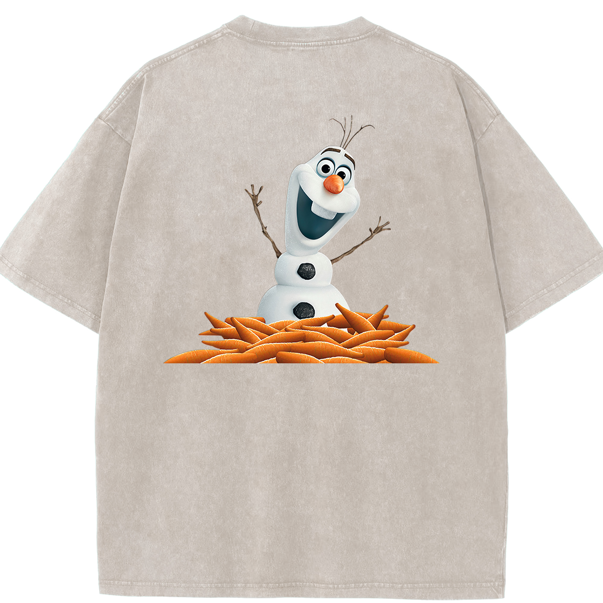 （画像用） アナと雪の女王 アンナ エルサ Frozen Anna Elsa 綿100% ヴィンテージ風 半袖Tシャツ（背面プリント）