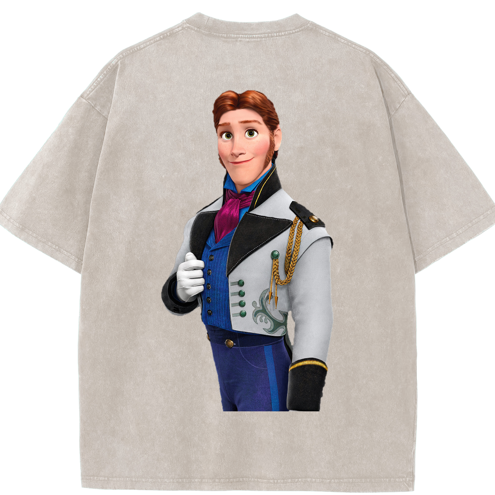 （画像用） アナと雪の女王 アンナ エルサ Frozen Anna Elsa 綿100% ヴィンテージ風 半袖Tシャツ（背面プリント）