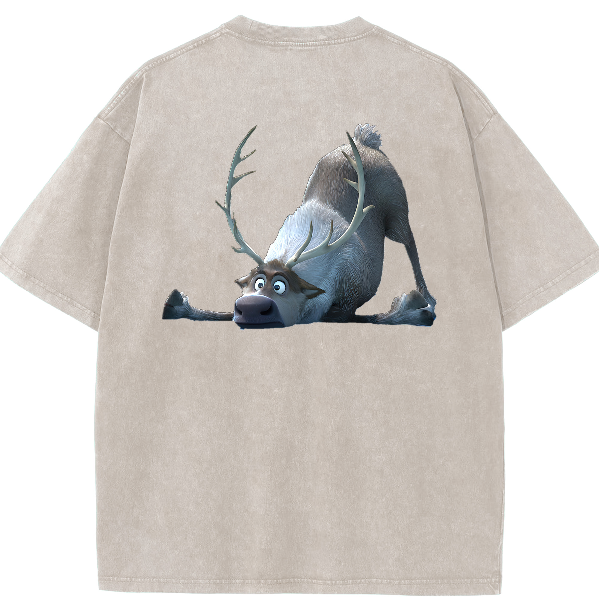 （画像用） アナと雪の女王 アンナ エルサ Frozen Anna Elsa 綿100% ヴィンテージ風 半袖Tシャツ（背面プリント）