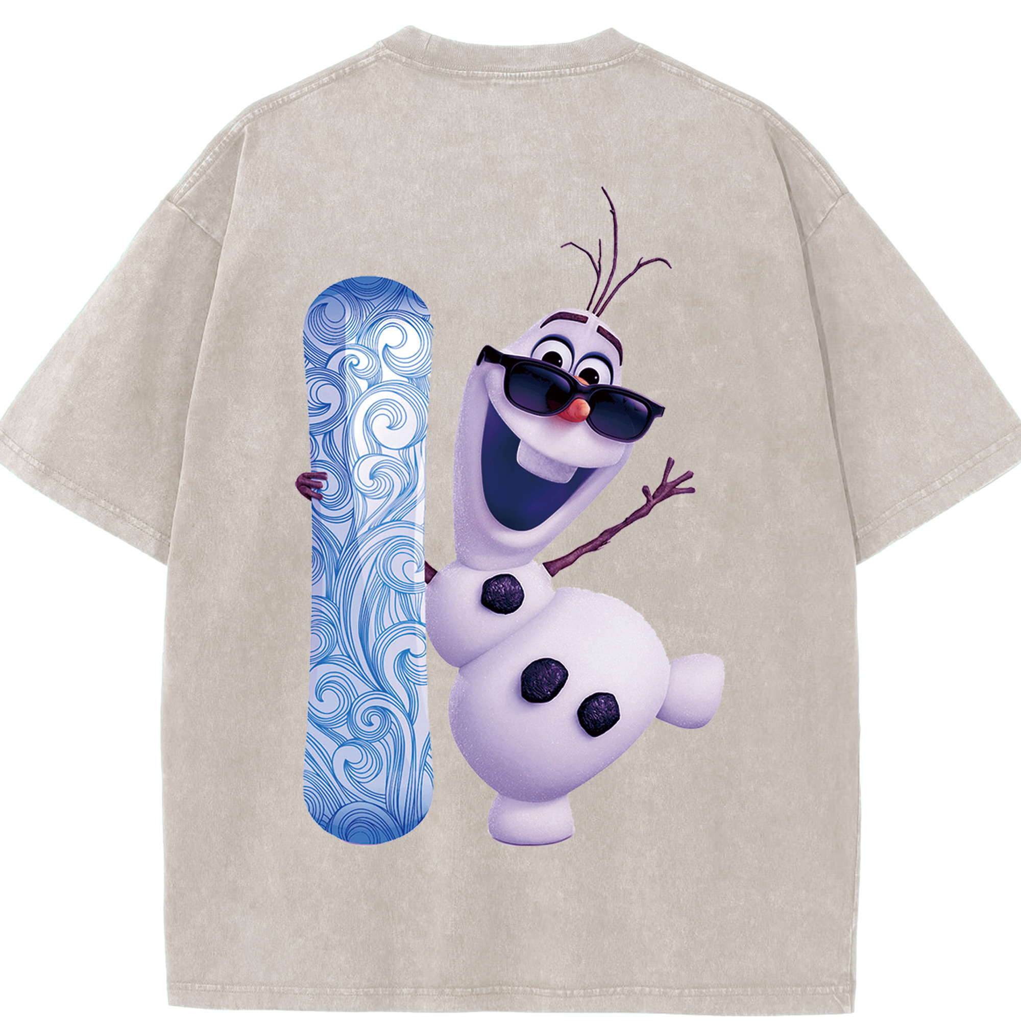 （画像用） アナと雪の女王 アンナ エルサ Frozen Anna Elsa 綿100% ヴィンテージ風 半袖Tシャツ（背面プリント）