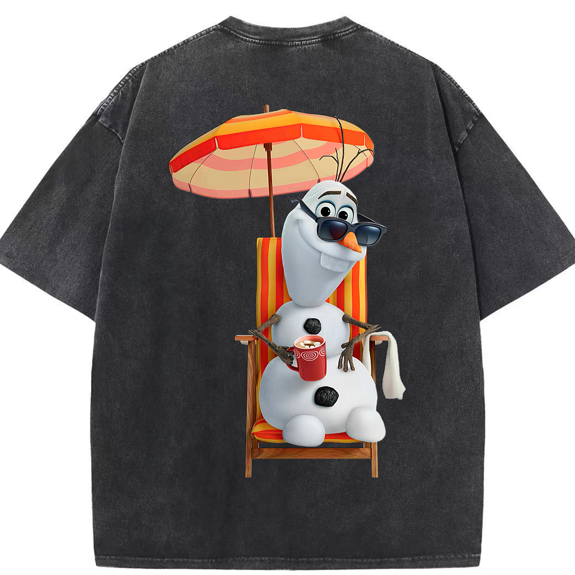 （画像用） アナと雪の女王 アンナ エルサ Frozen Anna Elsa 綿100% ヴィンテージ風 半袖Tシャツ（背面プリント）