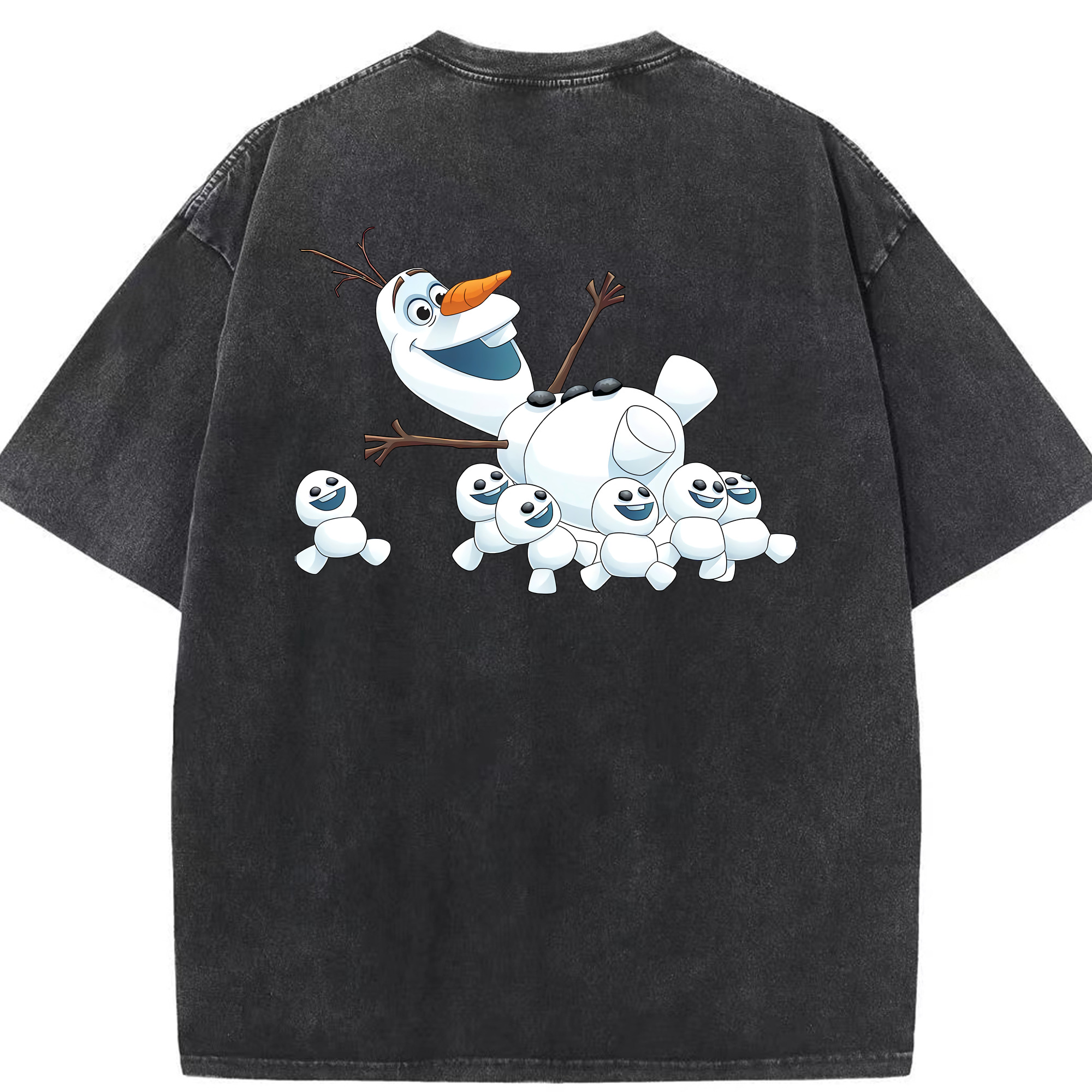 （画像用） アナと雪の女王 アンナ エルサ Frozen Anna Elsa 綿100% ヴィンテージ風 半袖Tシャツ（背面プリント）