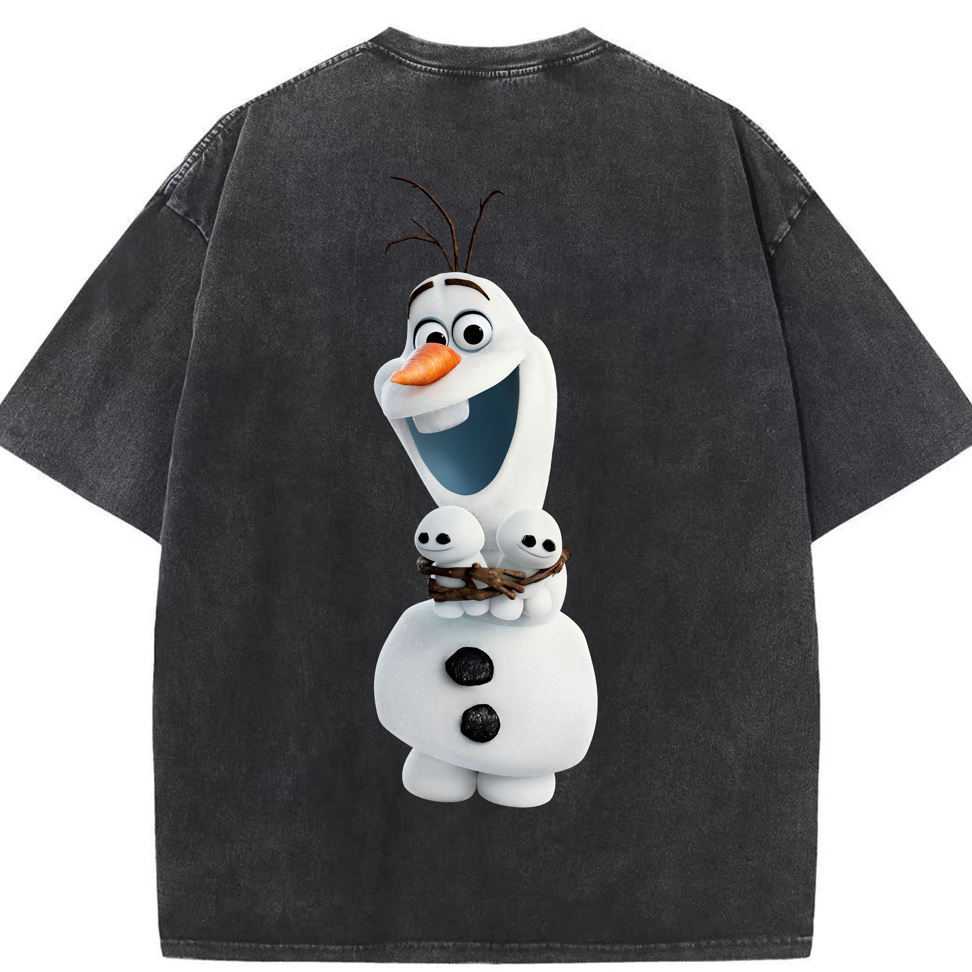 （画像用） アナと雪の女王 アンナ エルサ Frozen Anna Elsa 綿100% ヴィンテージ風 半袖Tシャツ（背面プリント）
