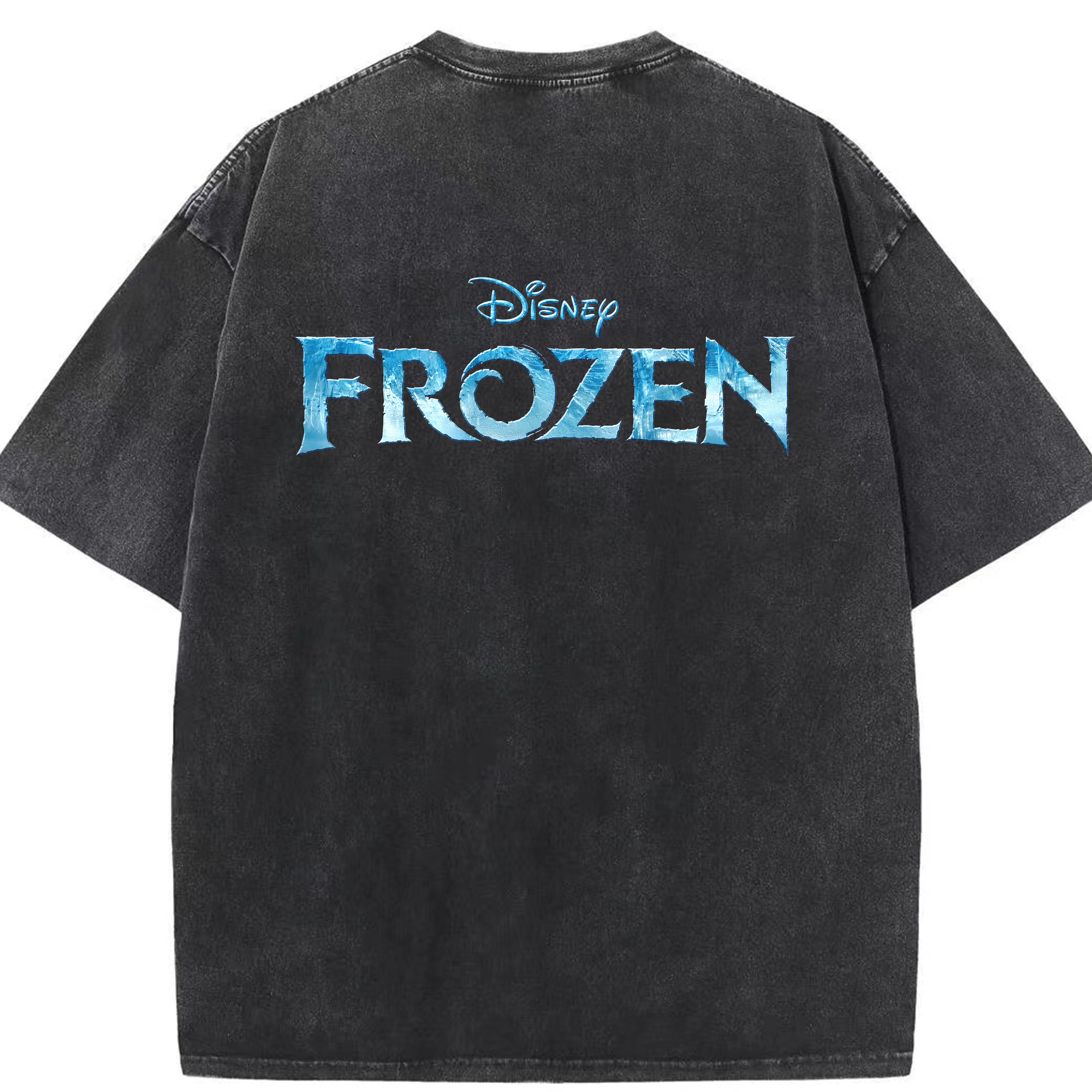（画像用） アナと雪の女王 アンナ エルサ Frozen Anna Elsa 綿100% ヴィンテージ風 半袖Tシャツ（背面プリント）