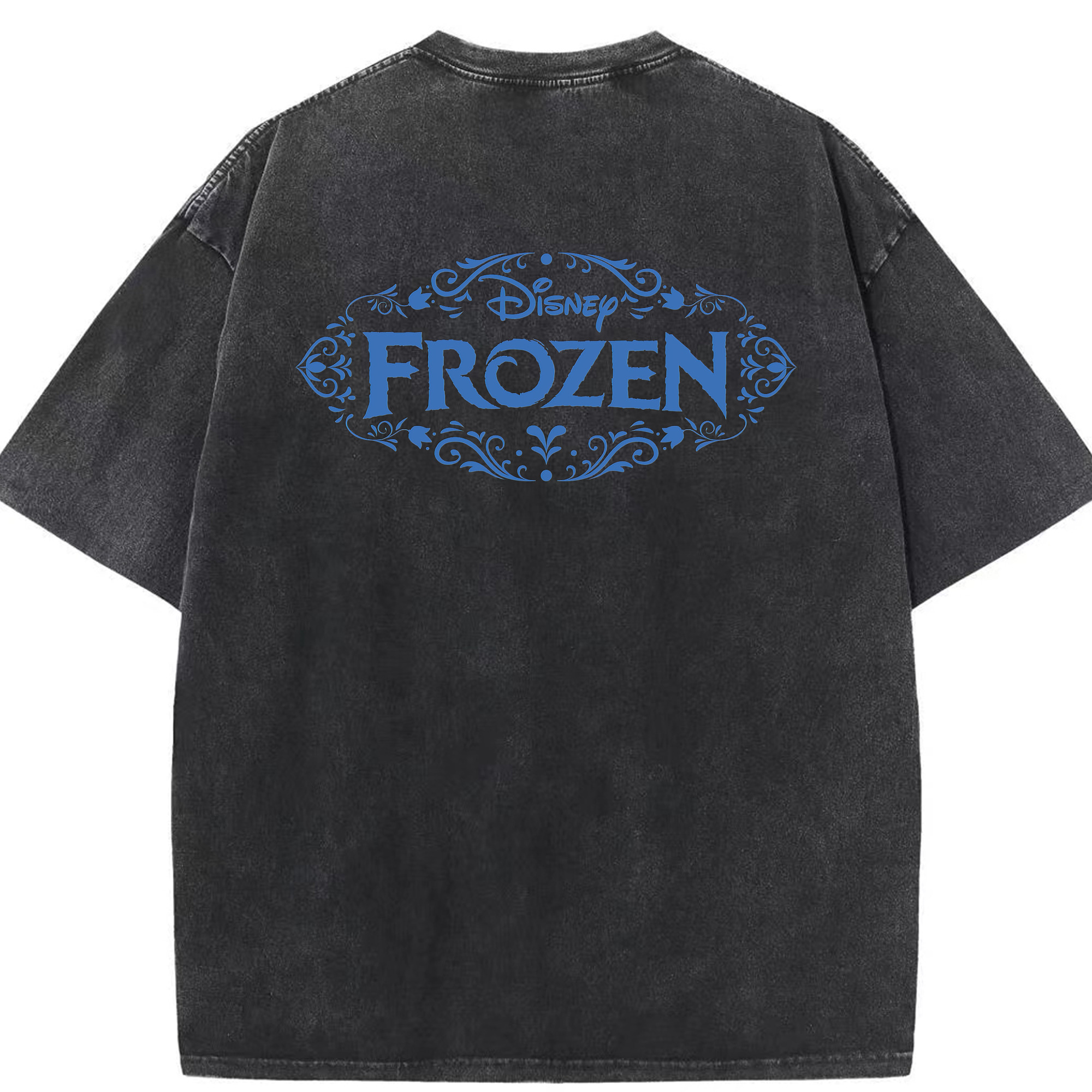 （画像用） アナと雪の女王 アンナ エルサ Frozen Anna Elsa 綿100% ヴィンテージ風 半袖Tシャツ（背面プリント）