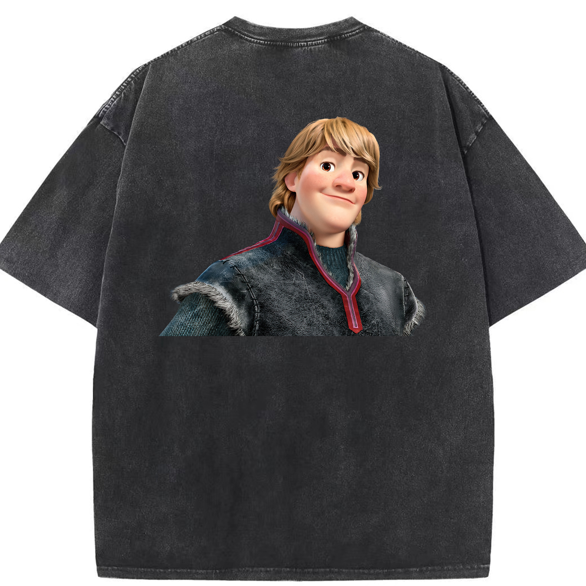 （画像用） アナと雪の女王 アンナ エルサ Frozen Anna Elsa 綿100% ヴィンテージ風 半袖Tシャツ（背面プリント）