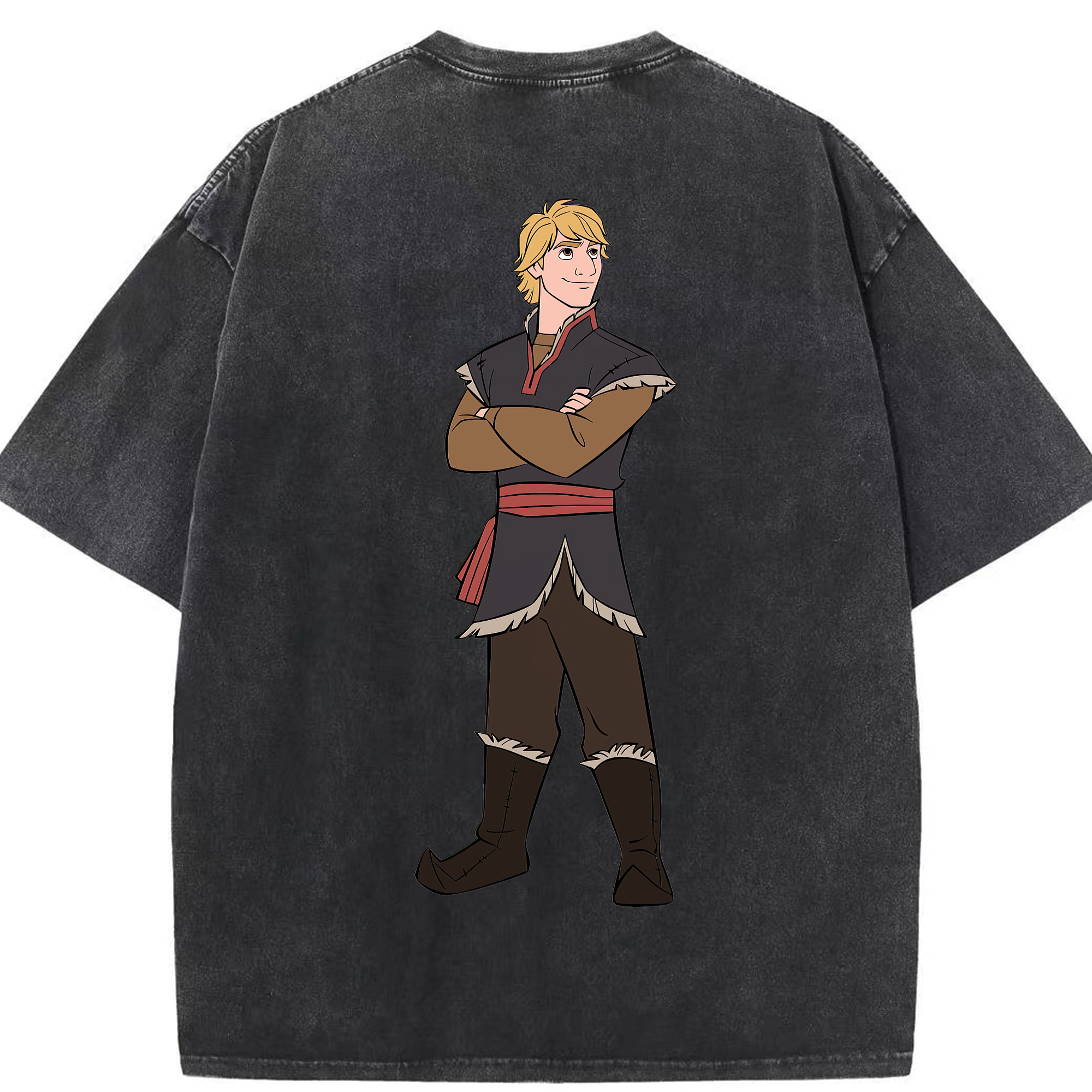 （画像用） アナと雪の女王 アンナ エルサ Frozen Anna Elsa 綿100% ヴィンテージ風 半袖Tシャツ（背面プリント）