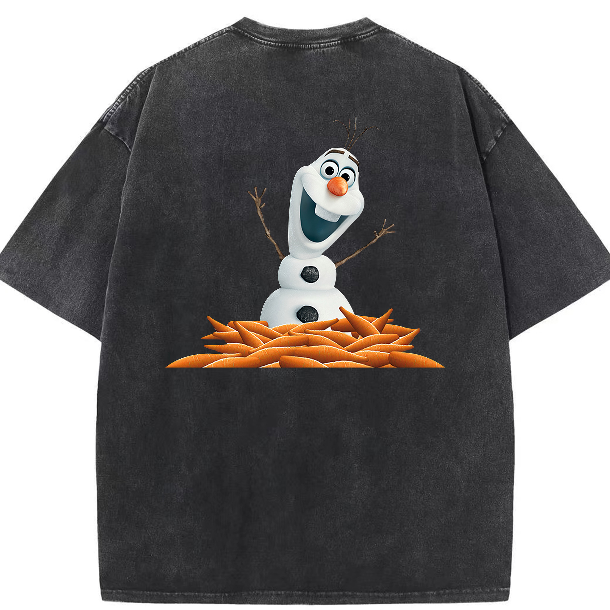 （画像用） アナと雪の女王 アンナ エルサ Frozen Anna Elsa 綿100% ヴィンテージ風 半袖Tシャツ（背面プリント）
