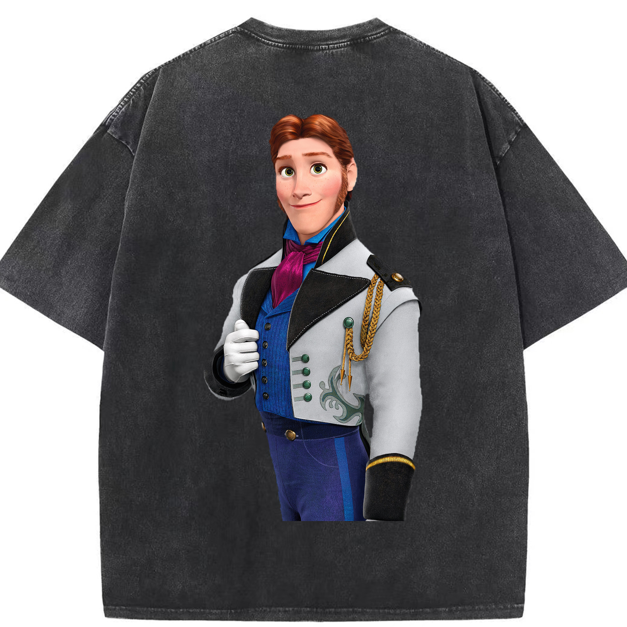 （画像用） アナと雪の女王 アンナ エルサ Frozen Anna Elsa 綿100% ヴィンテージ風 半袖Tシャツ（背面プリント）
